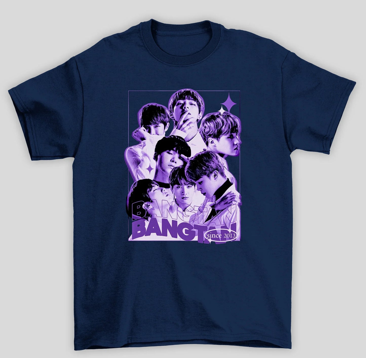 Camiseta Básica BTS Bangtan Since 2013- azul-marinho