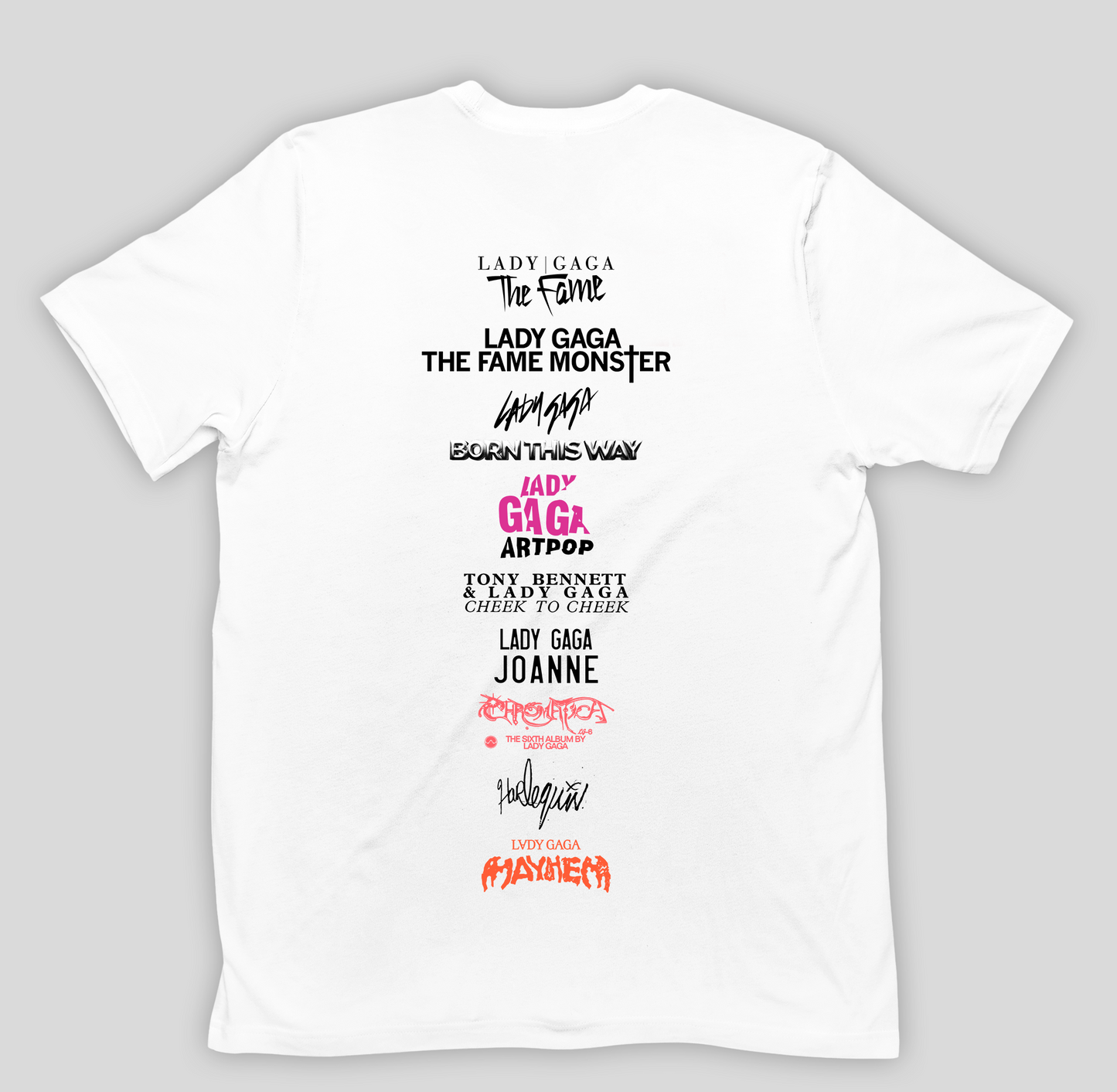 Camiseta Básica Lady Gaga Eras