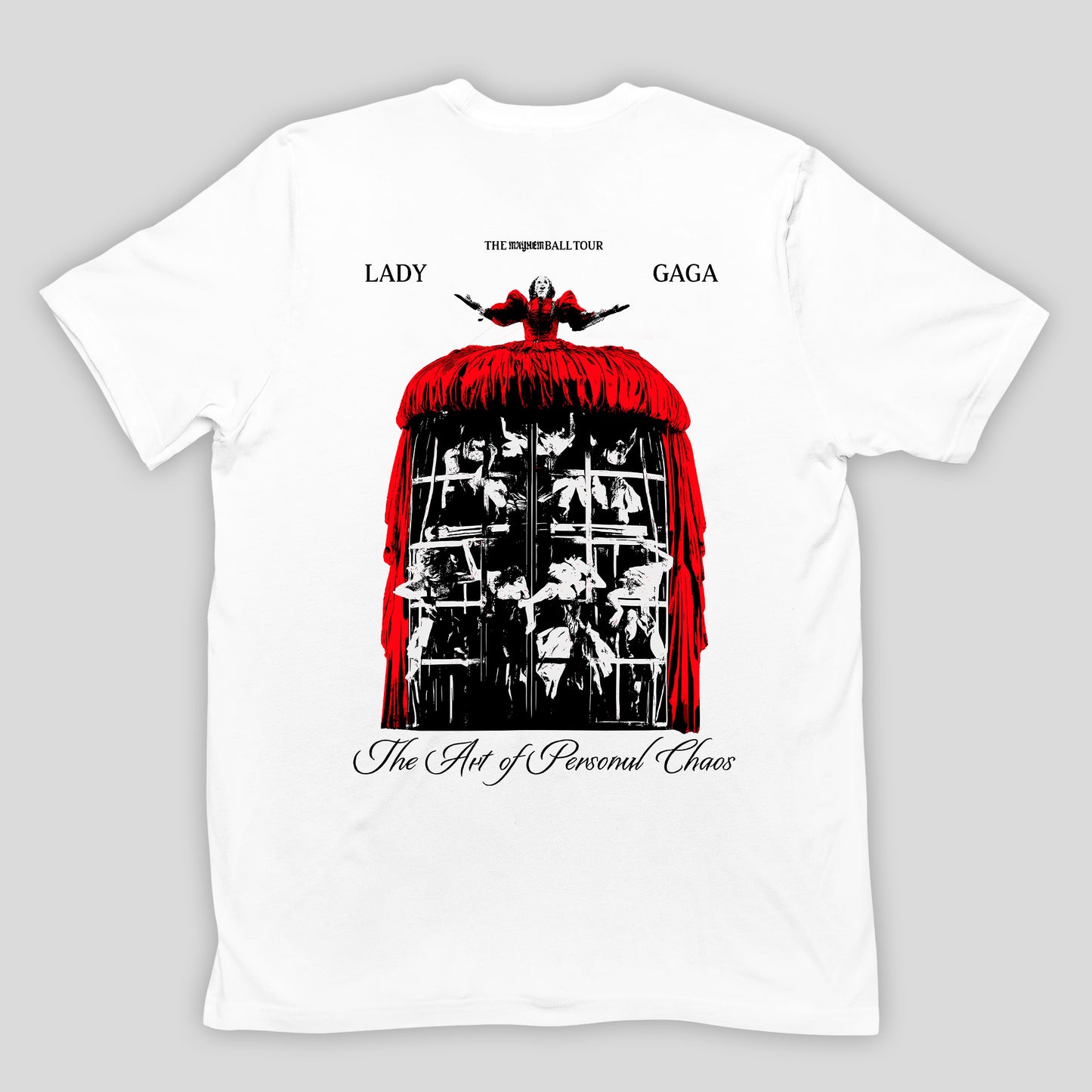 Camiseta Básica Lady Gaga Cruz Logo Mayhem