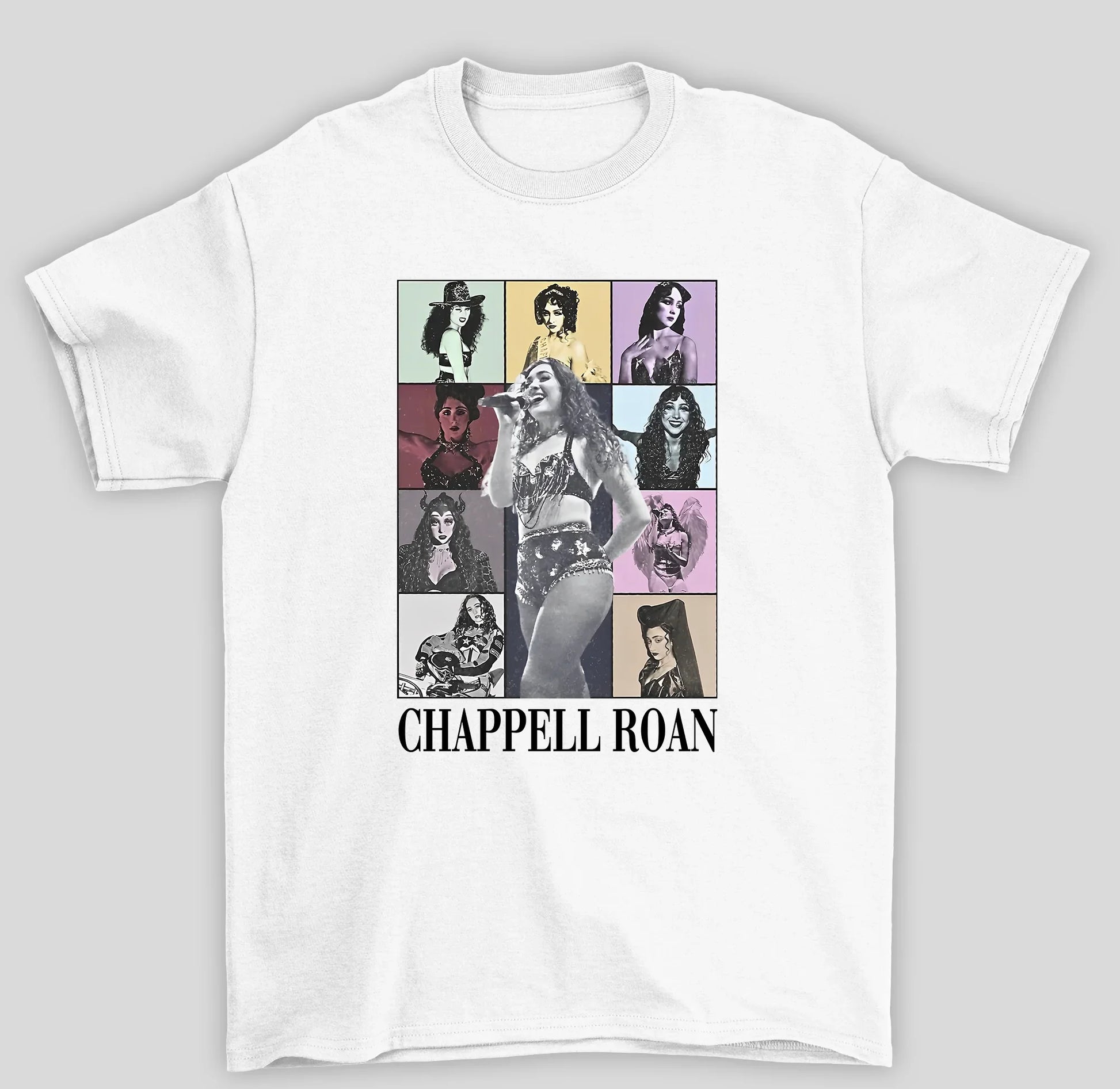 Camiseta Básica Chappel Roan Collage- branco
