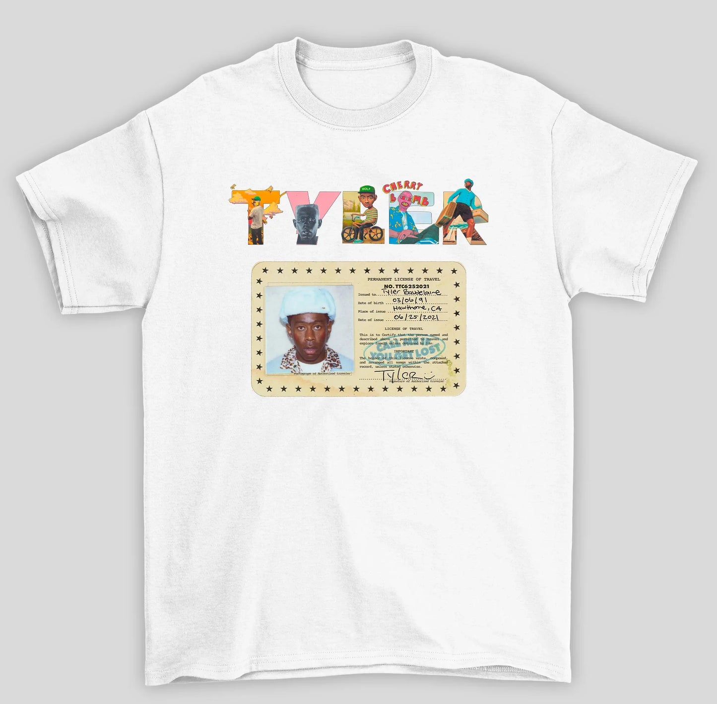 Camiseta Básica Tyler The Creator Permanent License Of Travel
