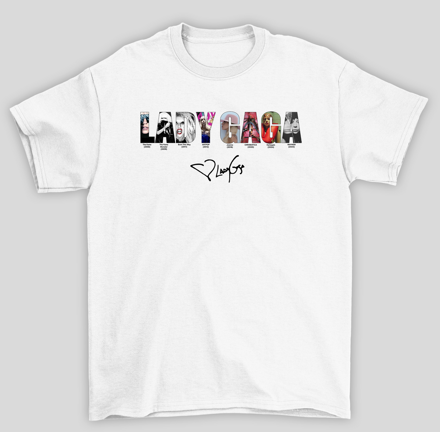 Camiseta Básica Lady Gaga Eras