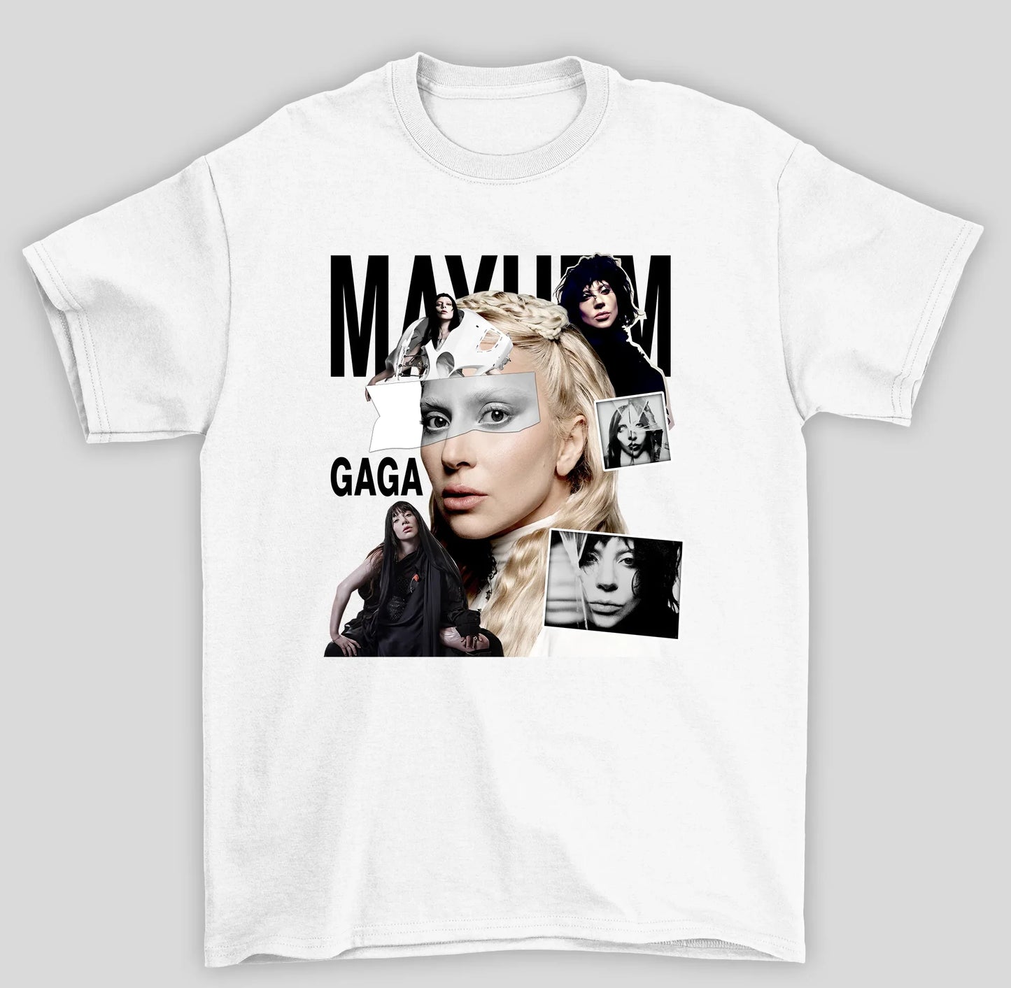 Camiseta Básica Lady Gaga Mayhem Collage