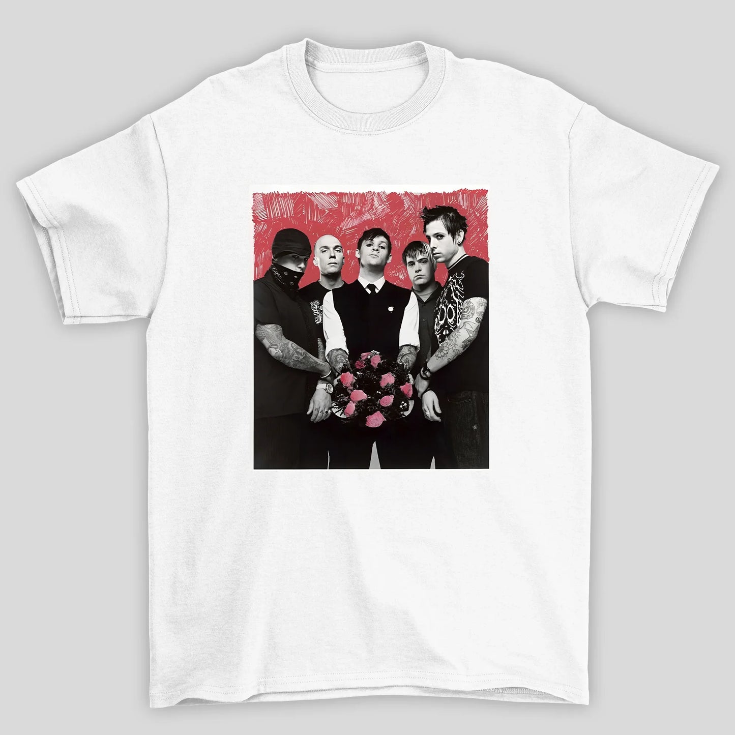 Camiseta Básica Good Charlotte Red Flower
