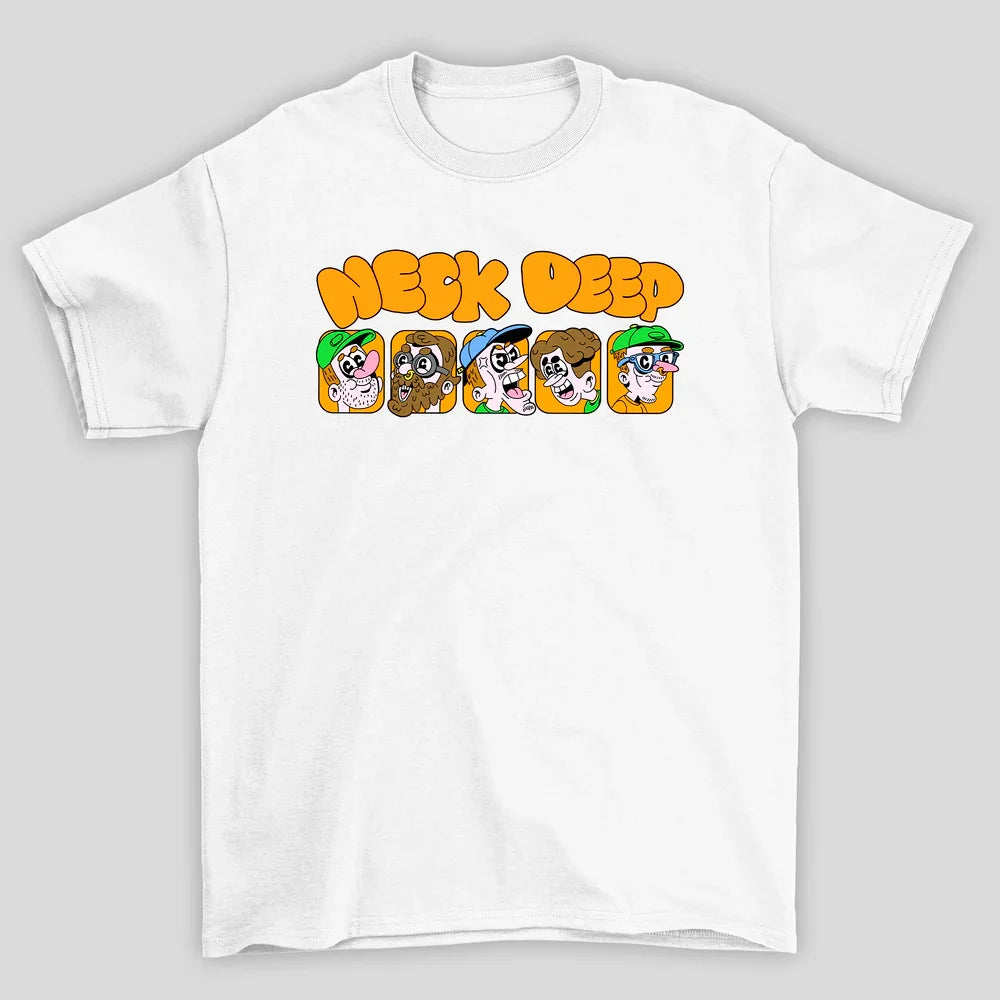 Camiseta Básica Neck Deep Cartoon