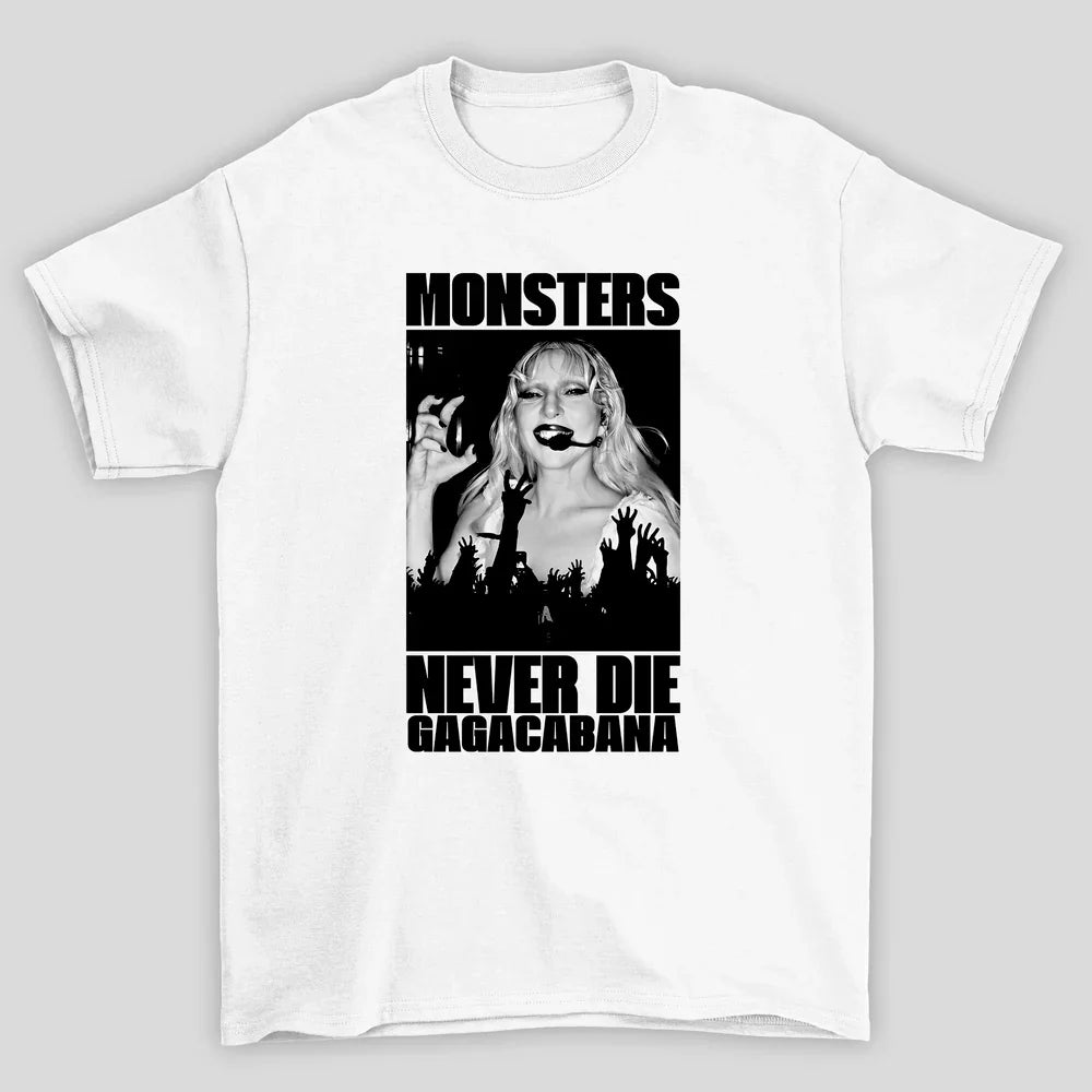 Camiseta Básica Lady Gaga Monsters Never Die