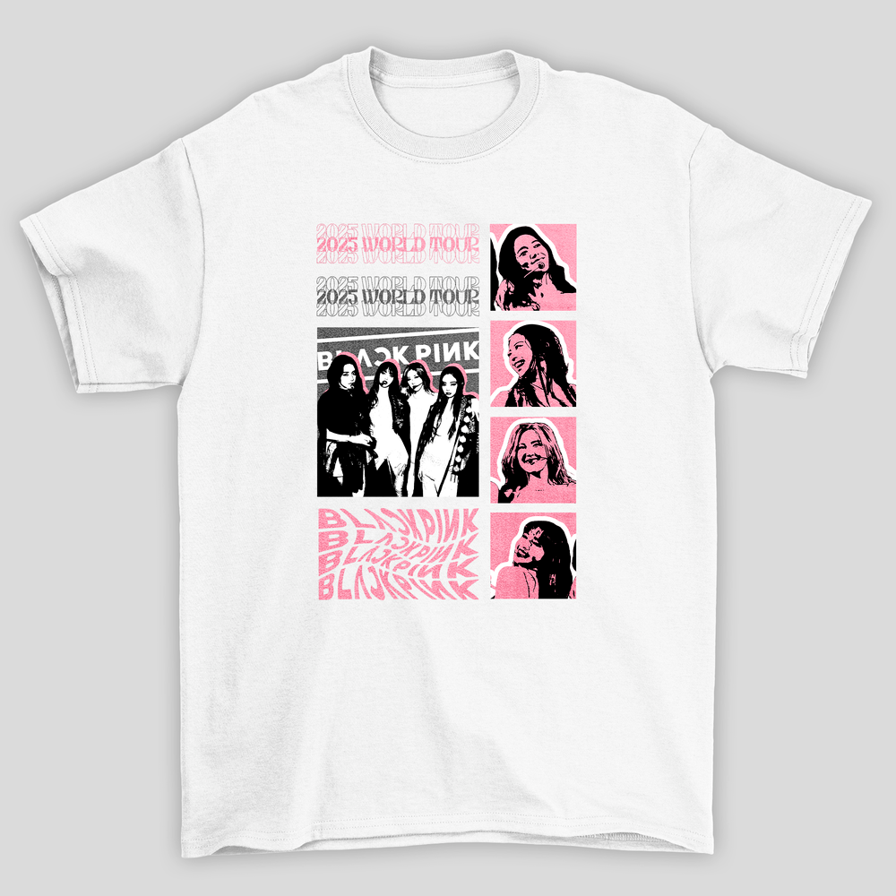 Camiseta Básica Blackpink Tour Collage