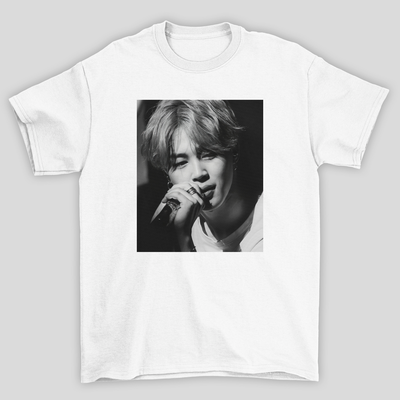 Camiseta Básica Jimin BTS Photo B&W