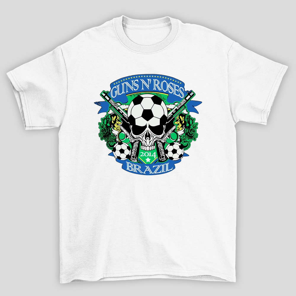 Camiseta Básica Guns N' Roses Brazil 2014 Retro