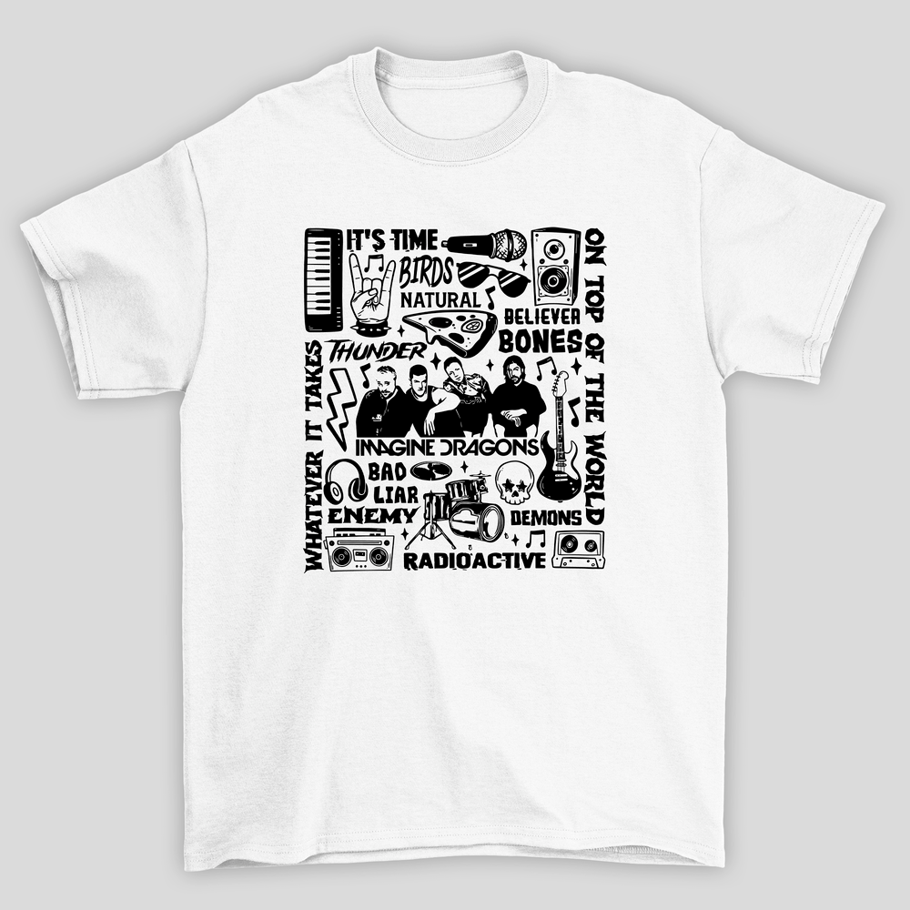 Camiseta Básica Imagine Dragons Musicas