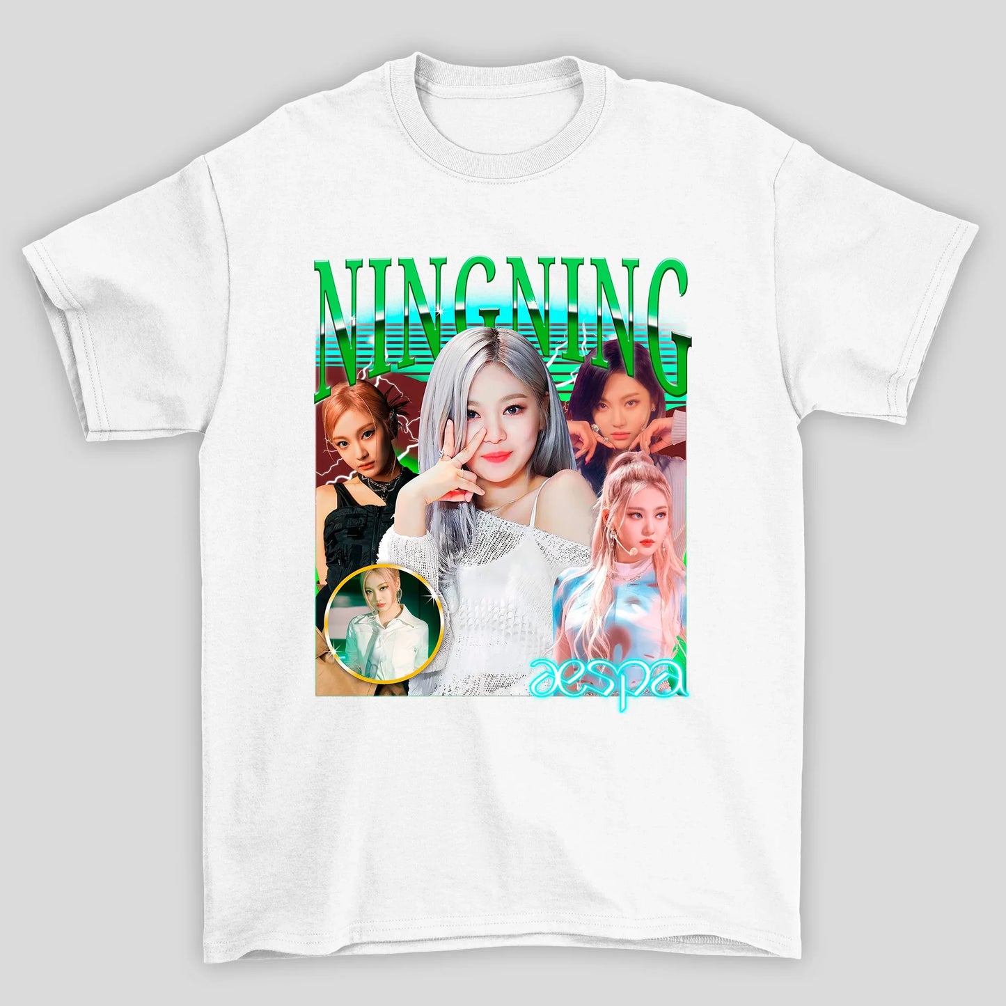 Camiseta Básica Aespa Ningning Retro