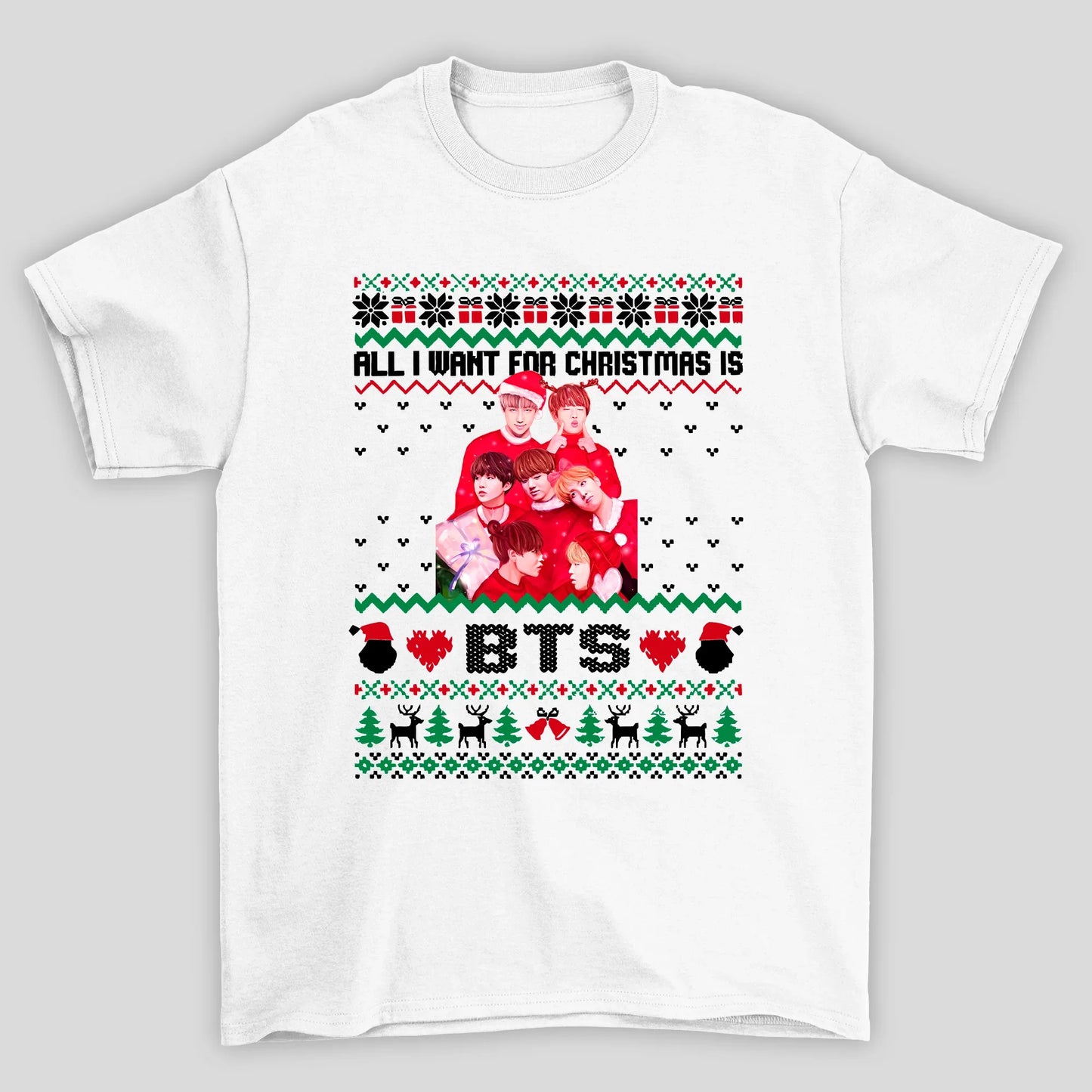 Camiseta Básica Christmas Bts