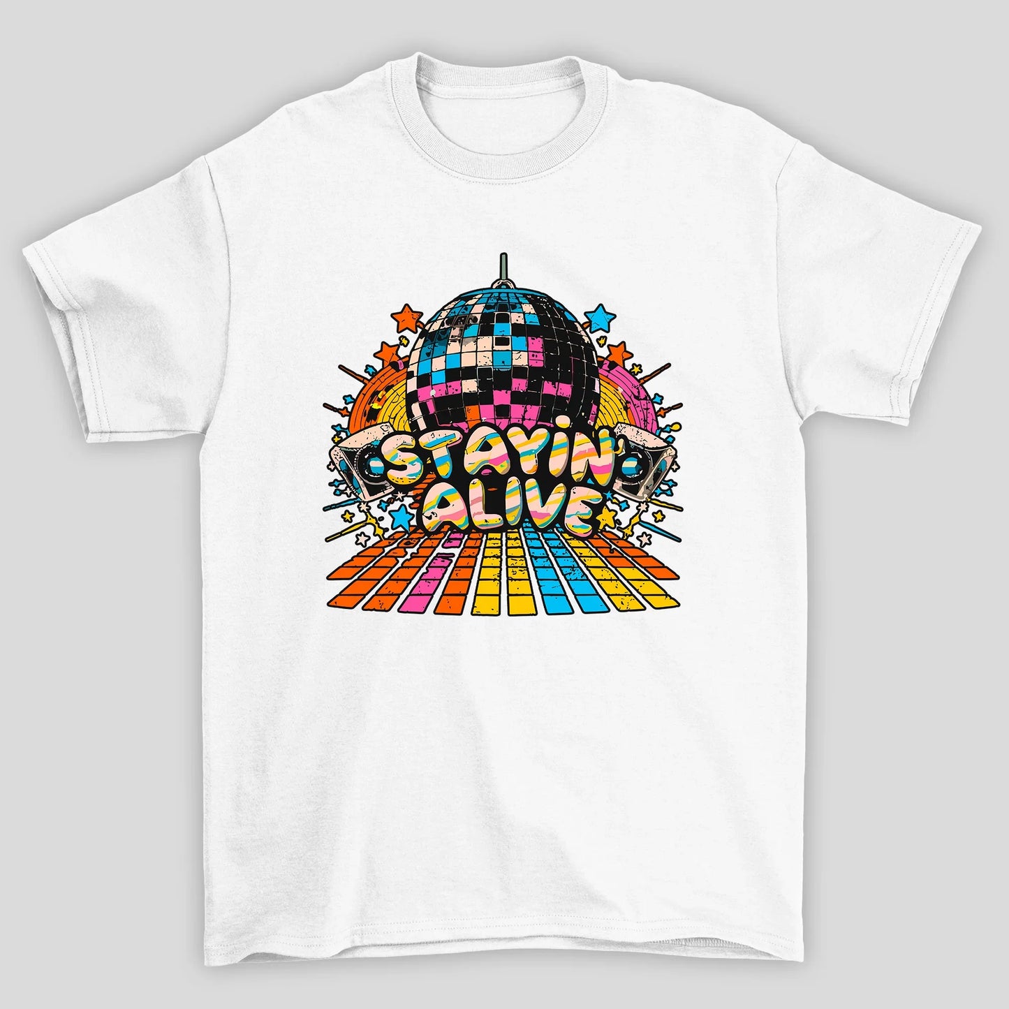 Camiseta Básica Bee Gees Stayin' Alive Globo