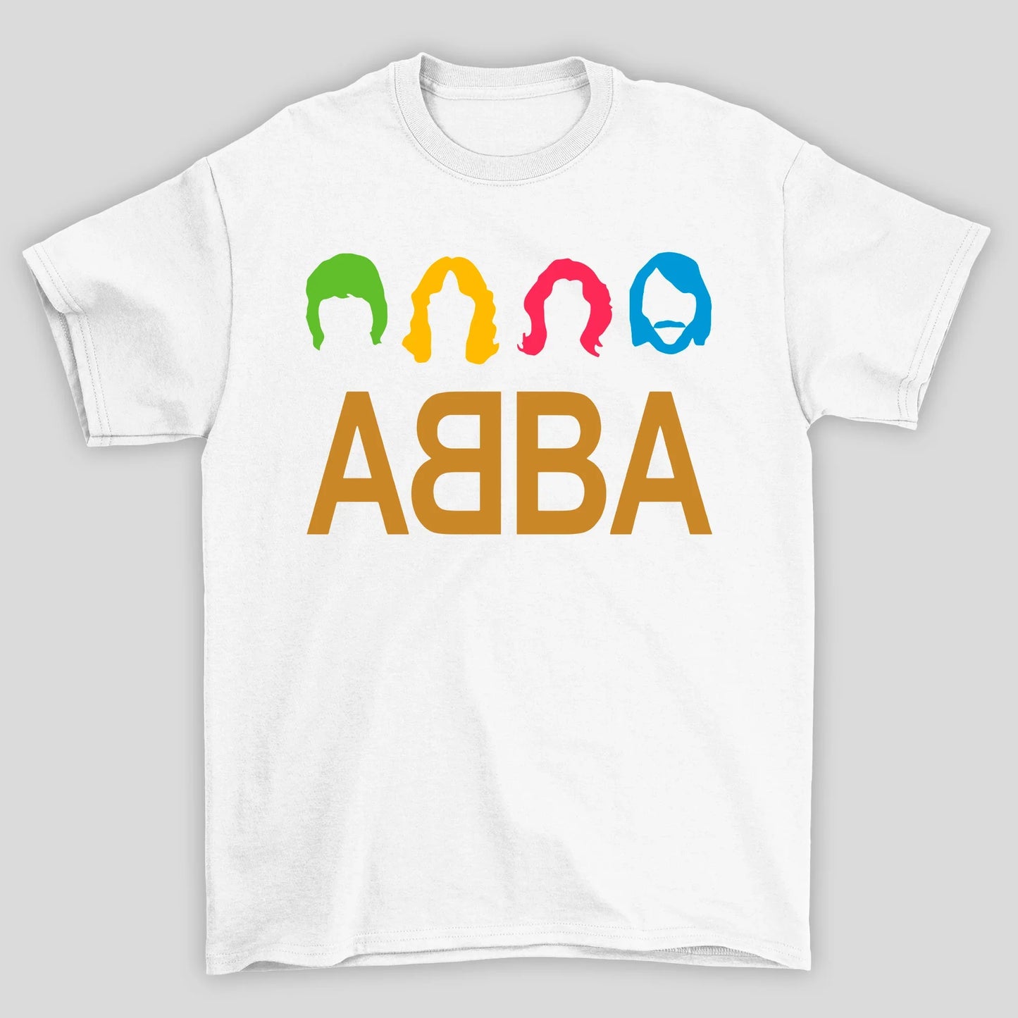 Camiseta Básica Abba Silhueta Colorida