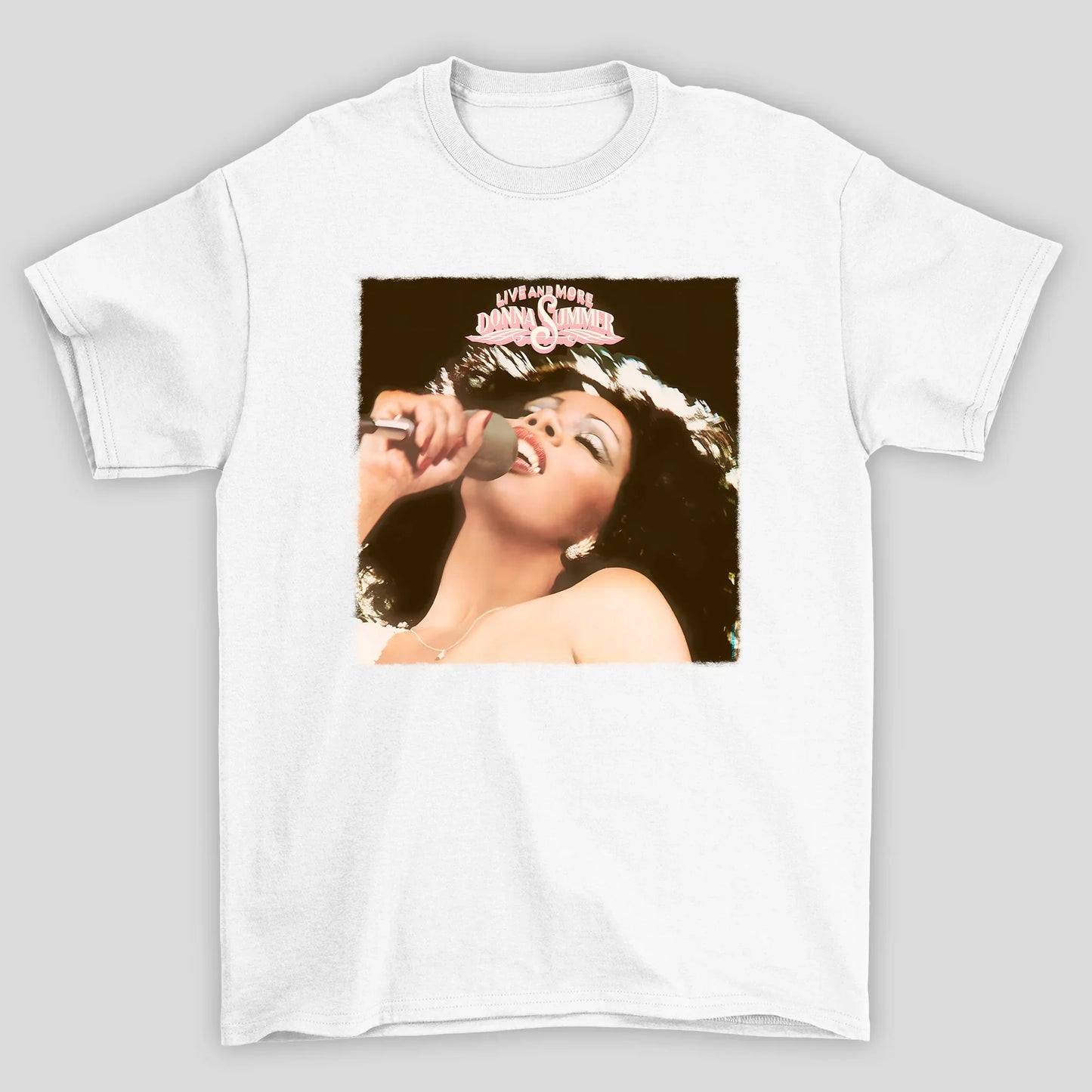 Camiseta Básica Donna Summer Capa Album Live And More