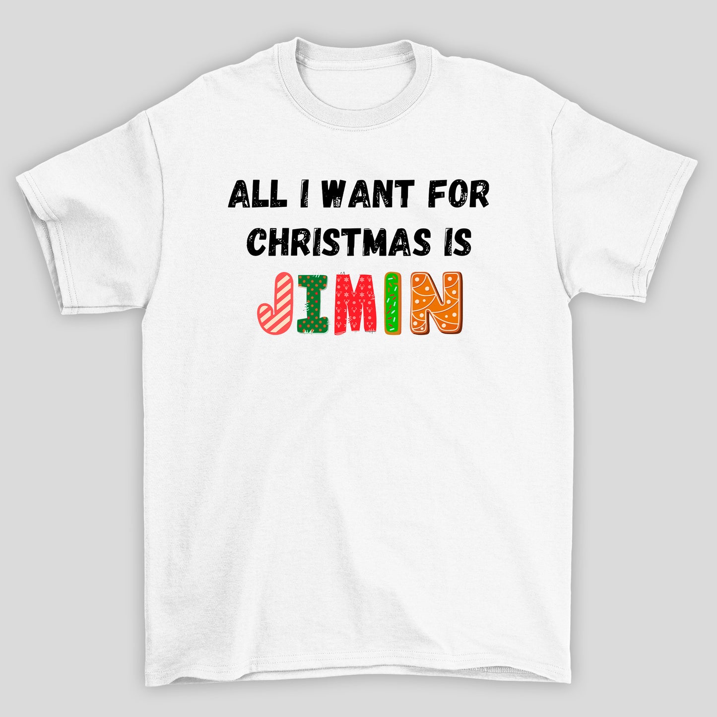 Camiseta Básica Christmas BTS All I Want For Christmas Is Jimin