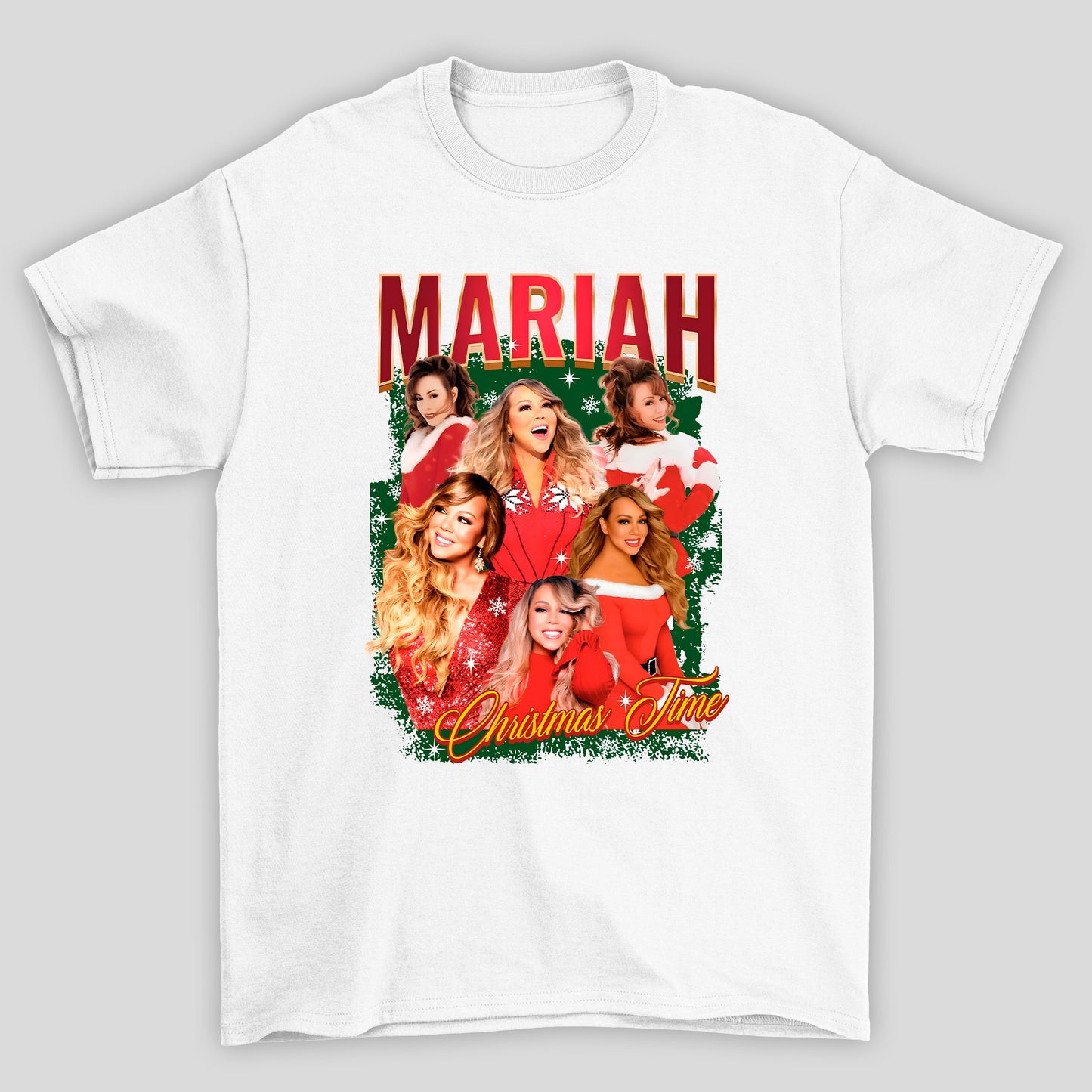 Camiseta Básica Christmads Mariah Carey It's Time !!!!!
