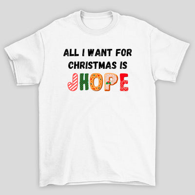 Camiseta Básica Christmas BTS All I Want For Christmas Is JHope