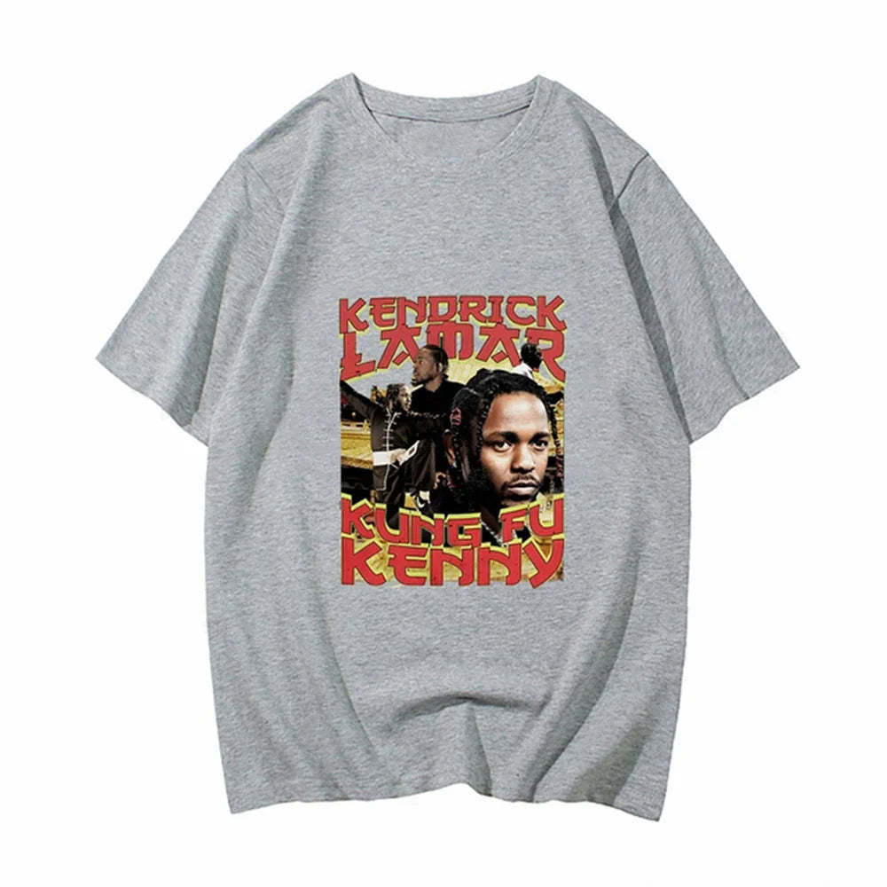 Camiseta Básica Kendrick Lamar Kung Fu Cinza 