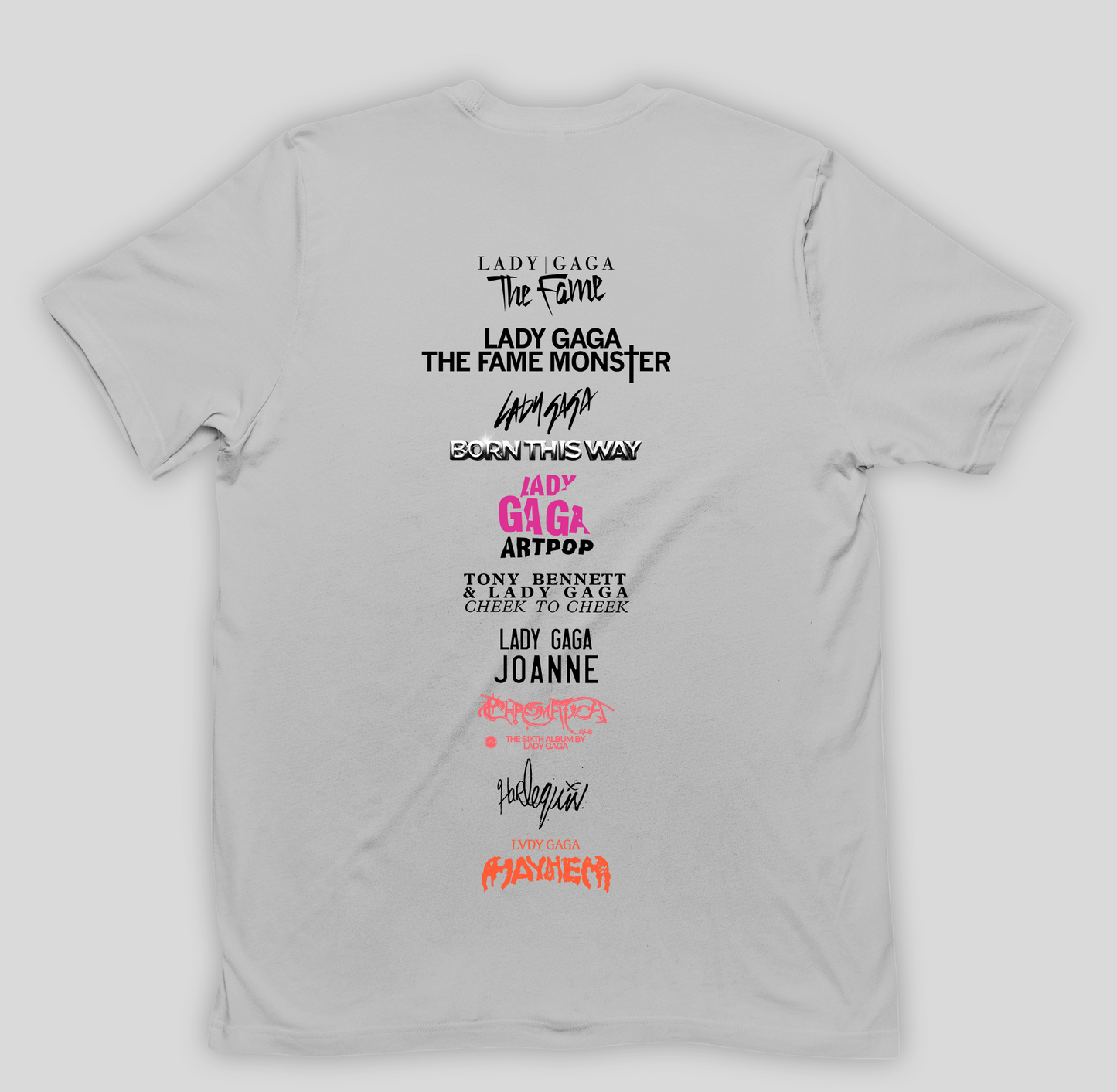 Camiseta Básica Lady Gaga Eras