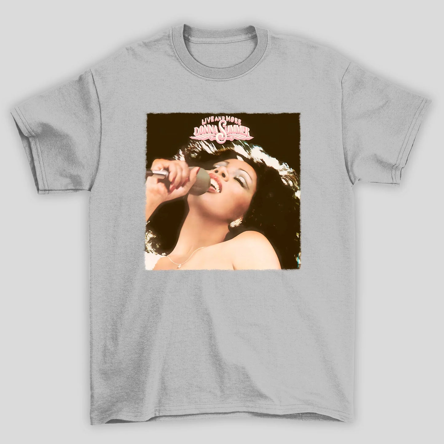 Camiseta Básica Donna Summer Capa Album Live And More