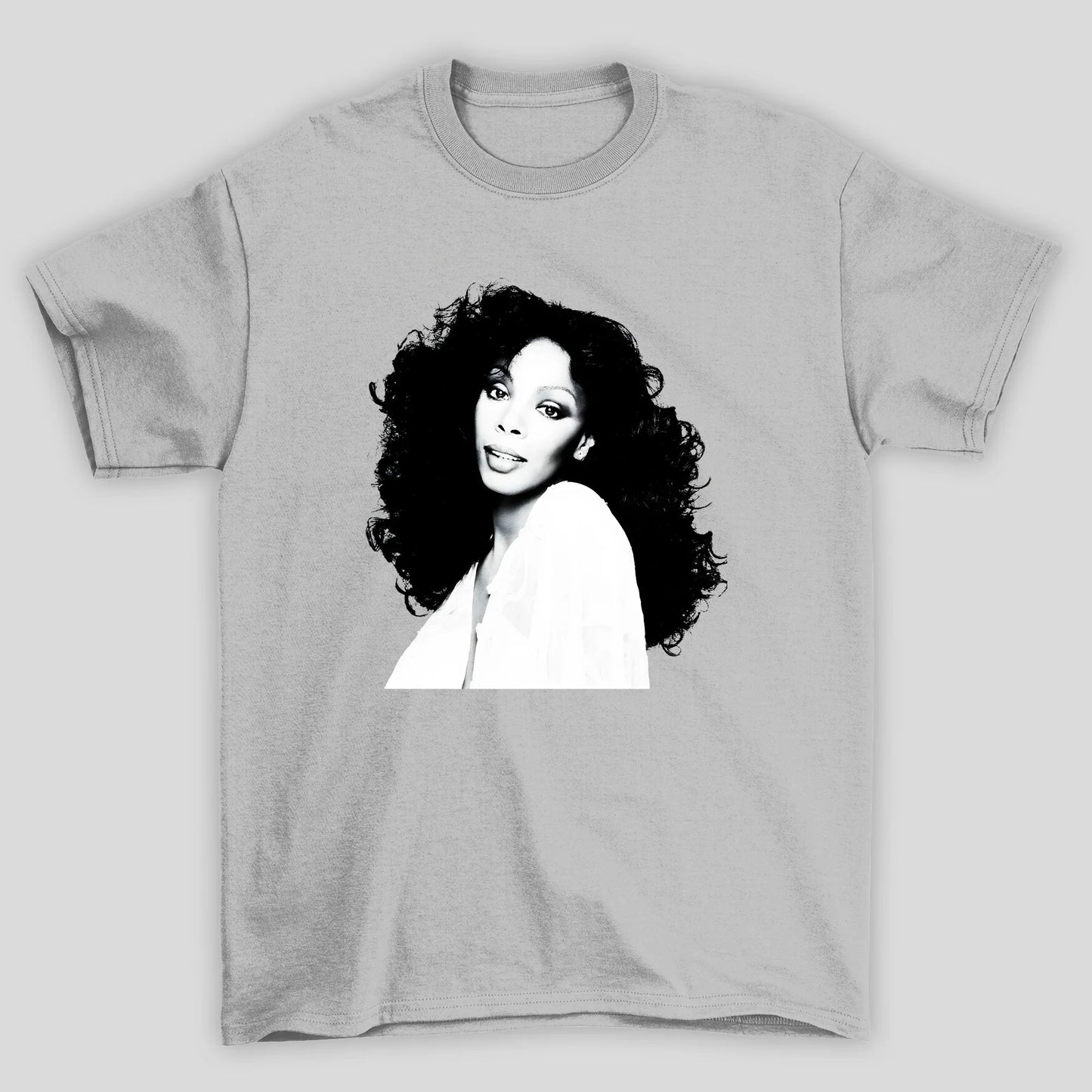 Camiseta Básica Donna Summer Foto Preto e Branco