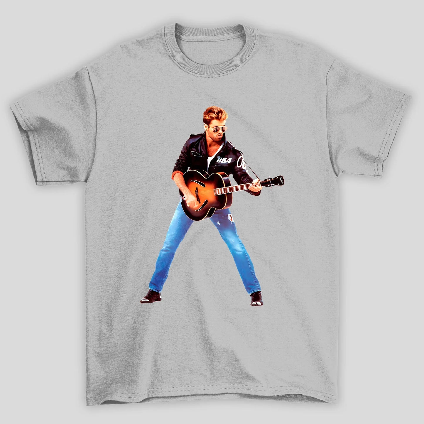 Camiseta Básica George Michael Foto Guitarra