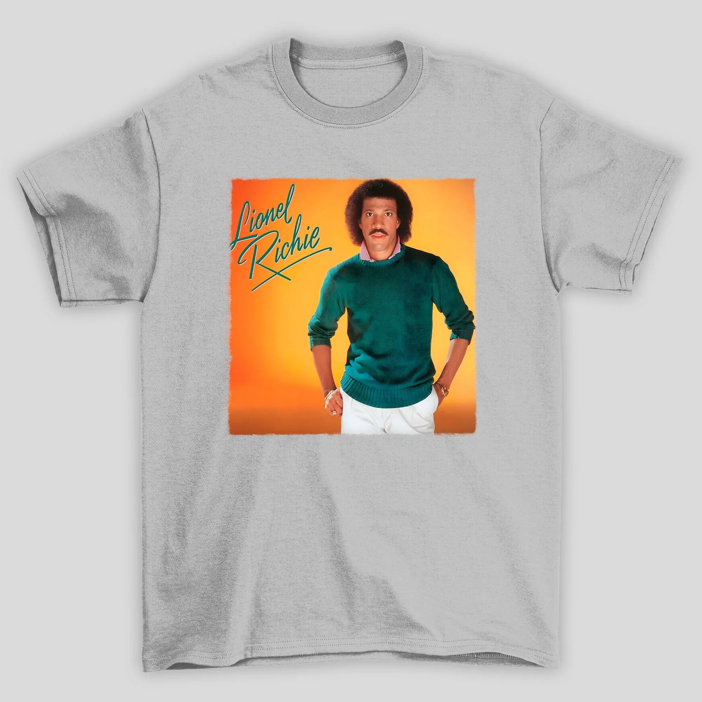 Camiseta Básica Lionel Richie Foto Capa Vinil Laranja
