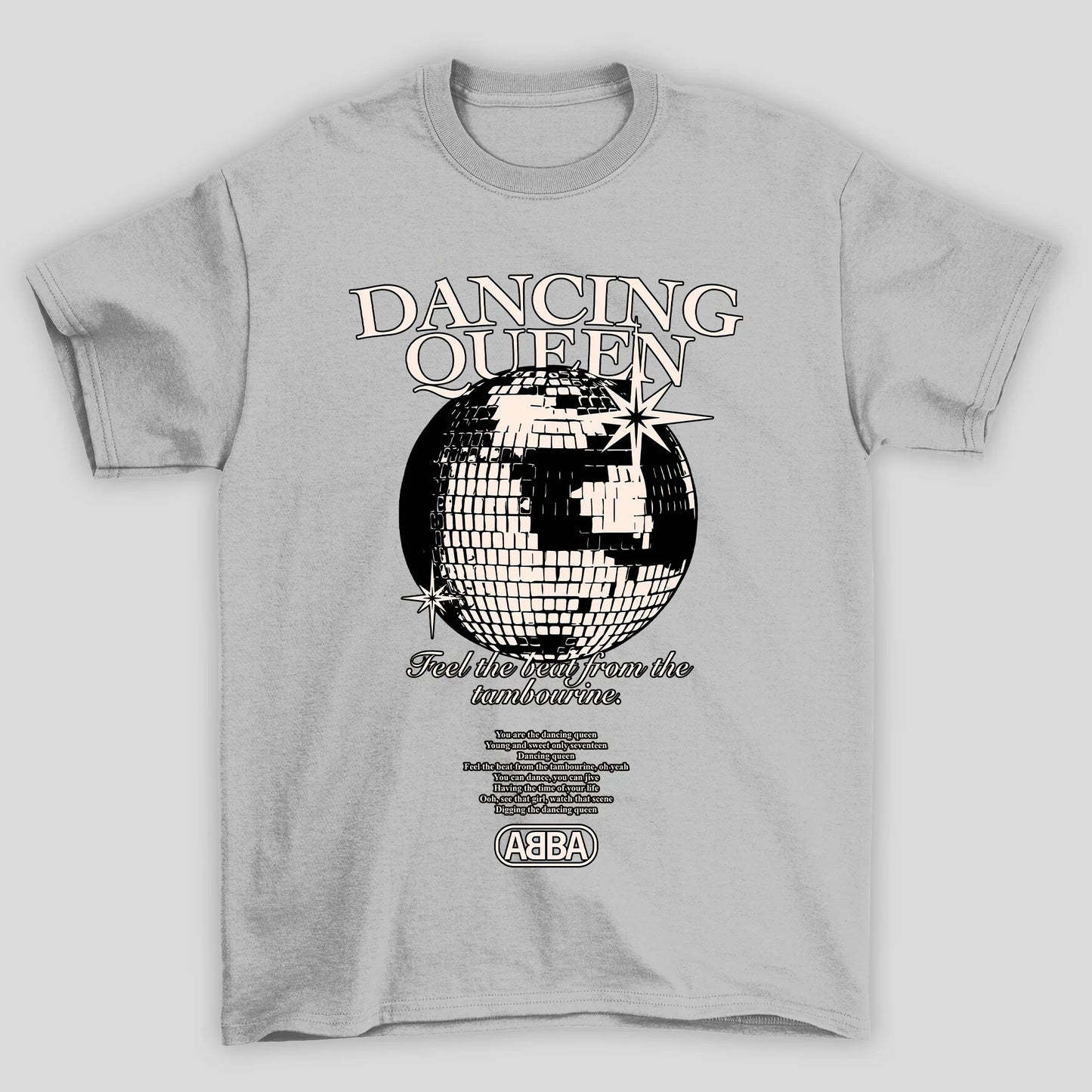 Camiseta Básica Dancing Queen Letra Abba