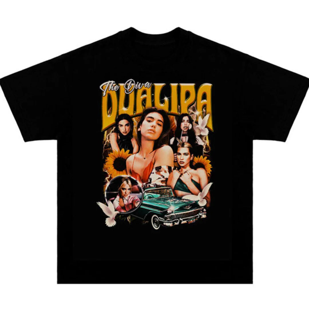 Camiseta Básica The Diva Dua Lipa Preto