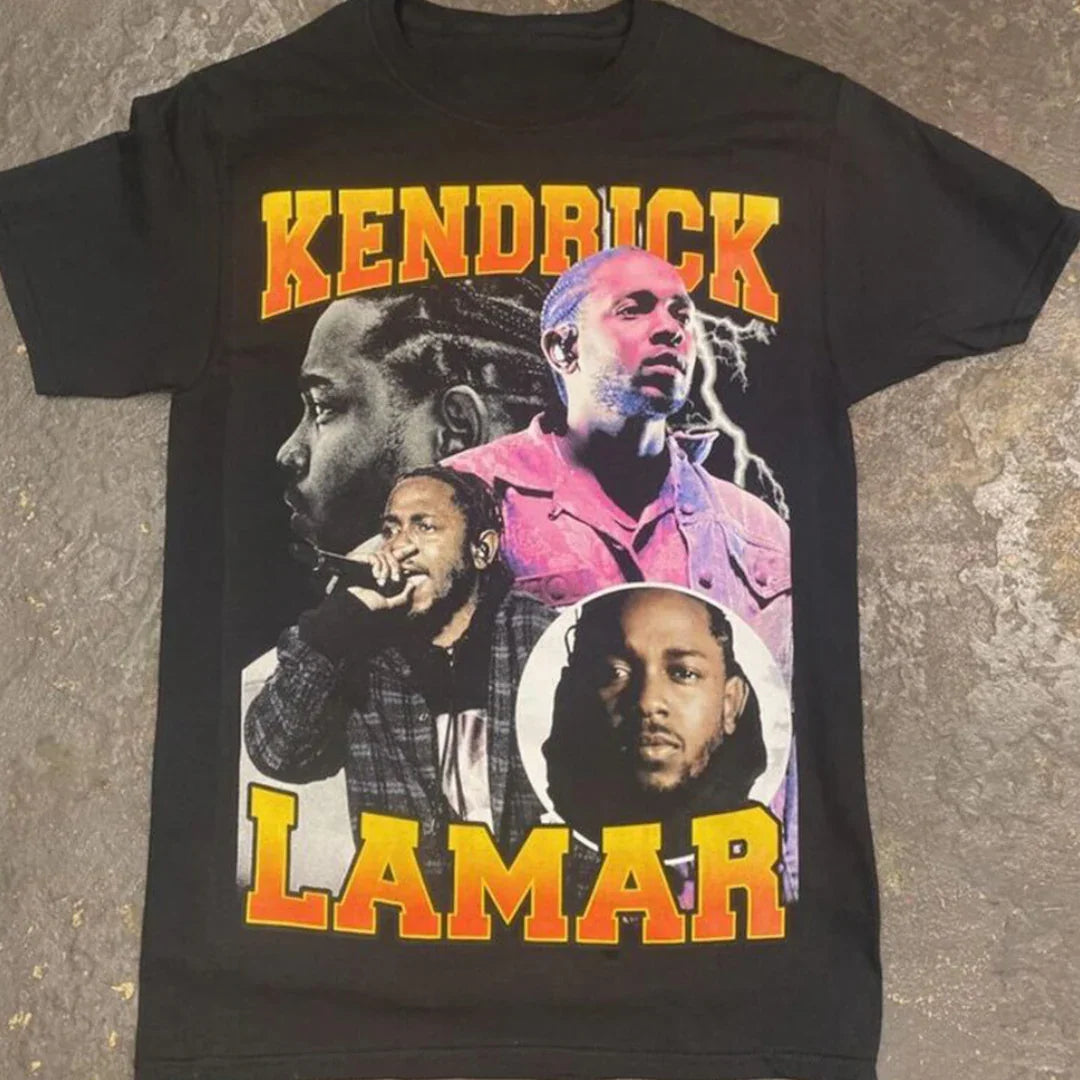 Camiseta Básica Kendrick Lamar Faces Preto