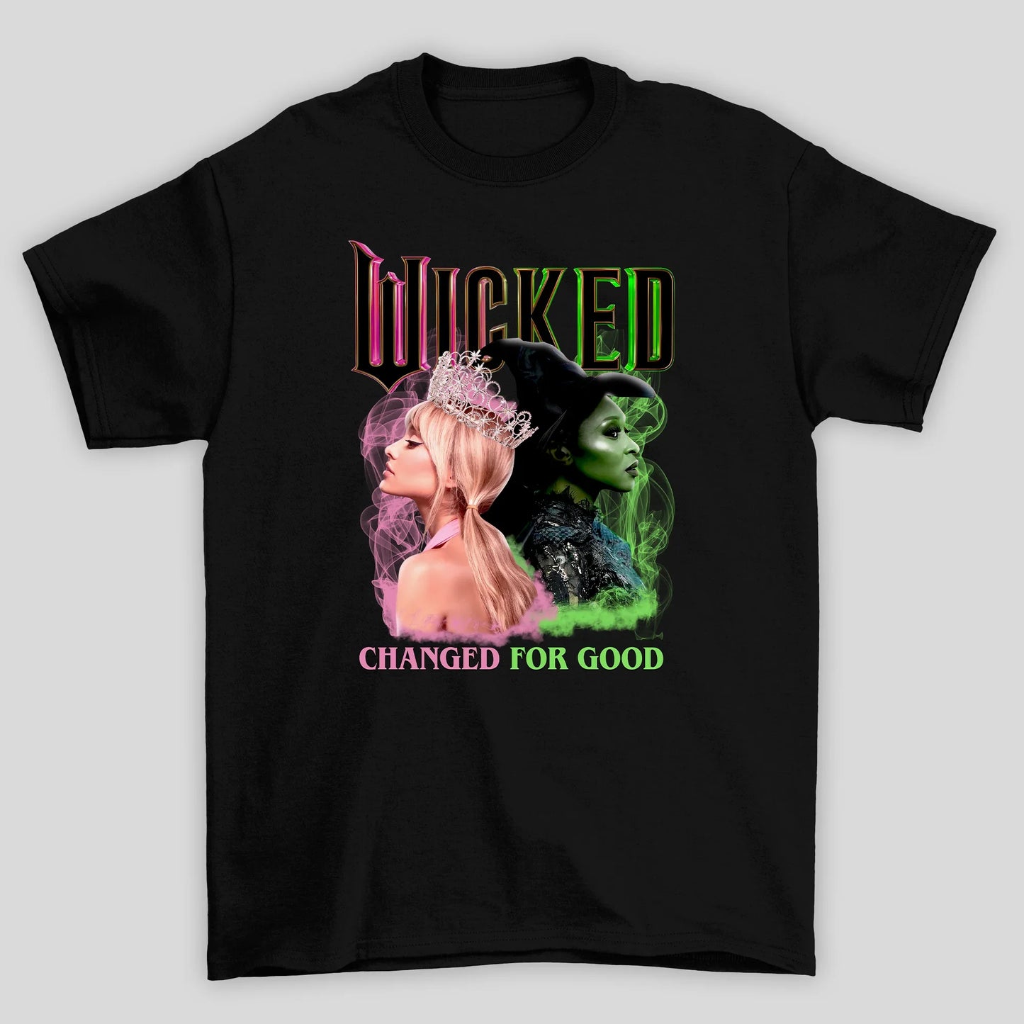 Camiseta Básica Ariana Grande Wicked Changed For Good- preto
