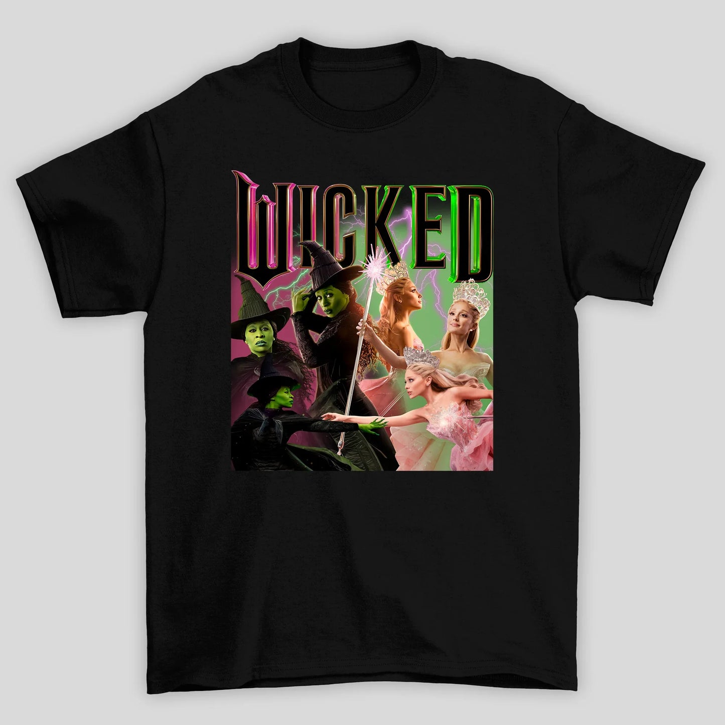 Camiseta Básica Ariana Grande Wicked Movie Collab- preto