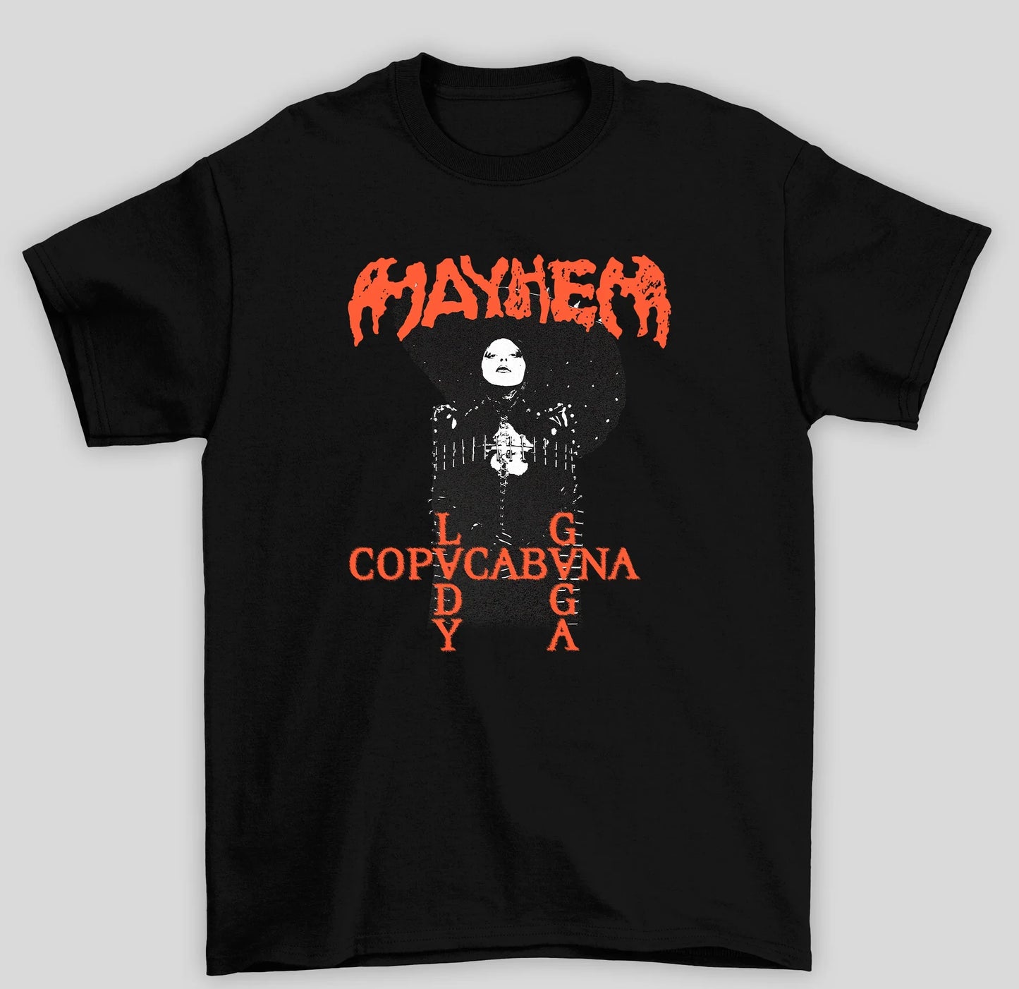 Camiseta Básica Lady Gaga Mayhem In Copacabana- preto