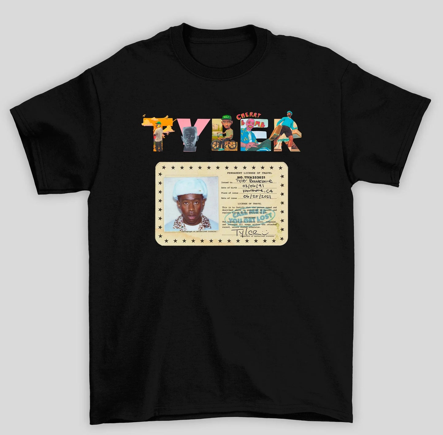 Camiseta Básica Tyler The Creator Permanent License Of Travel