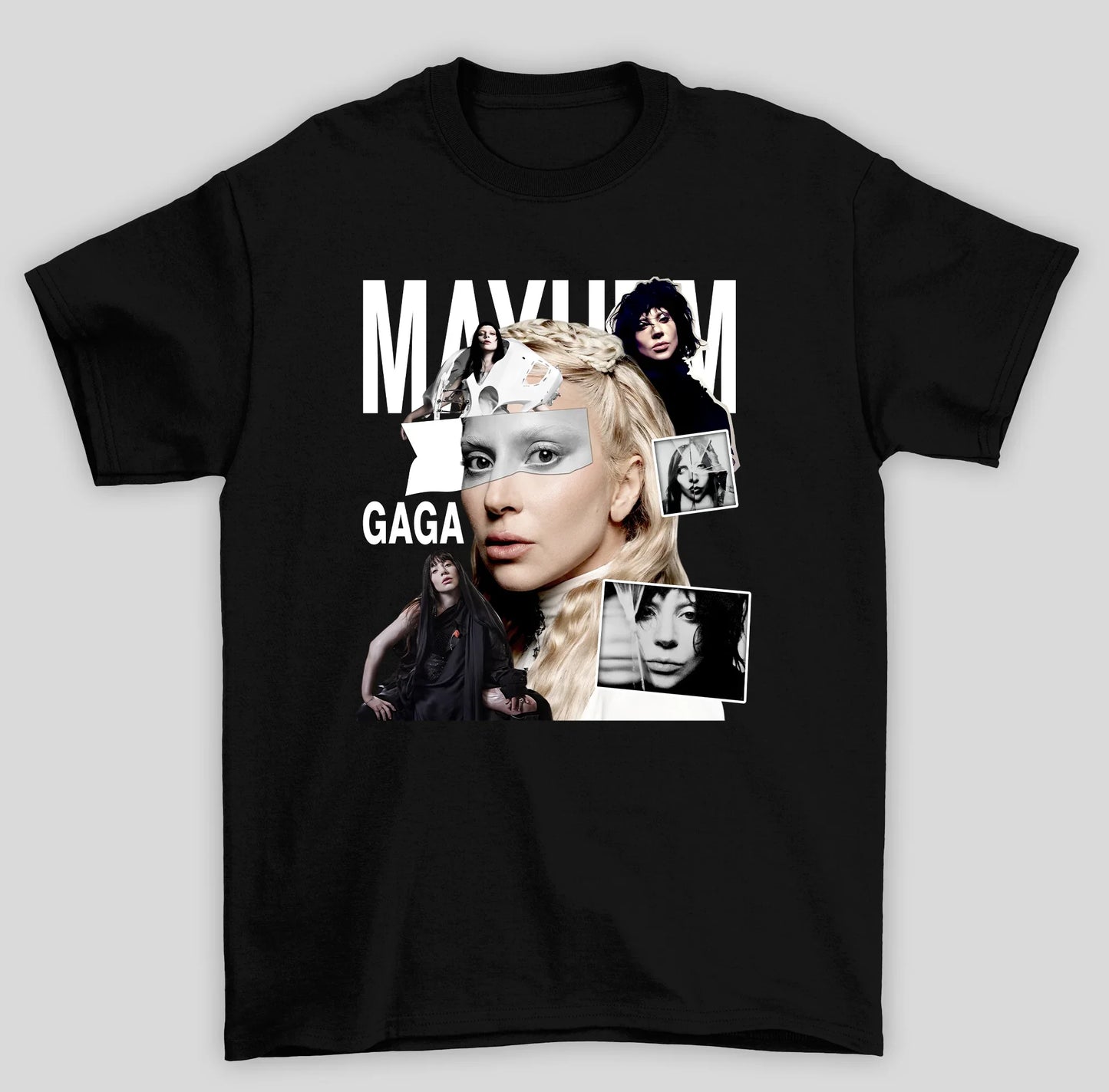 Camiseta Básica Lady Gaga Mayhem Collage