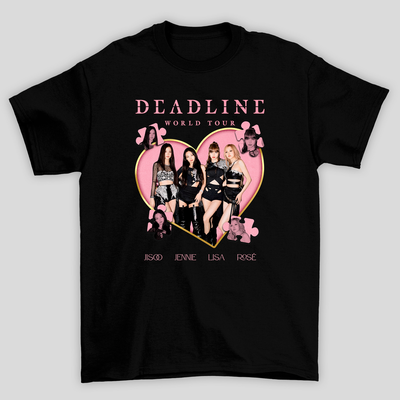 Camiseta Básica Blackpink Deadline Tour Heart