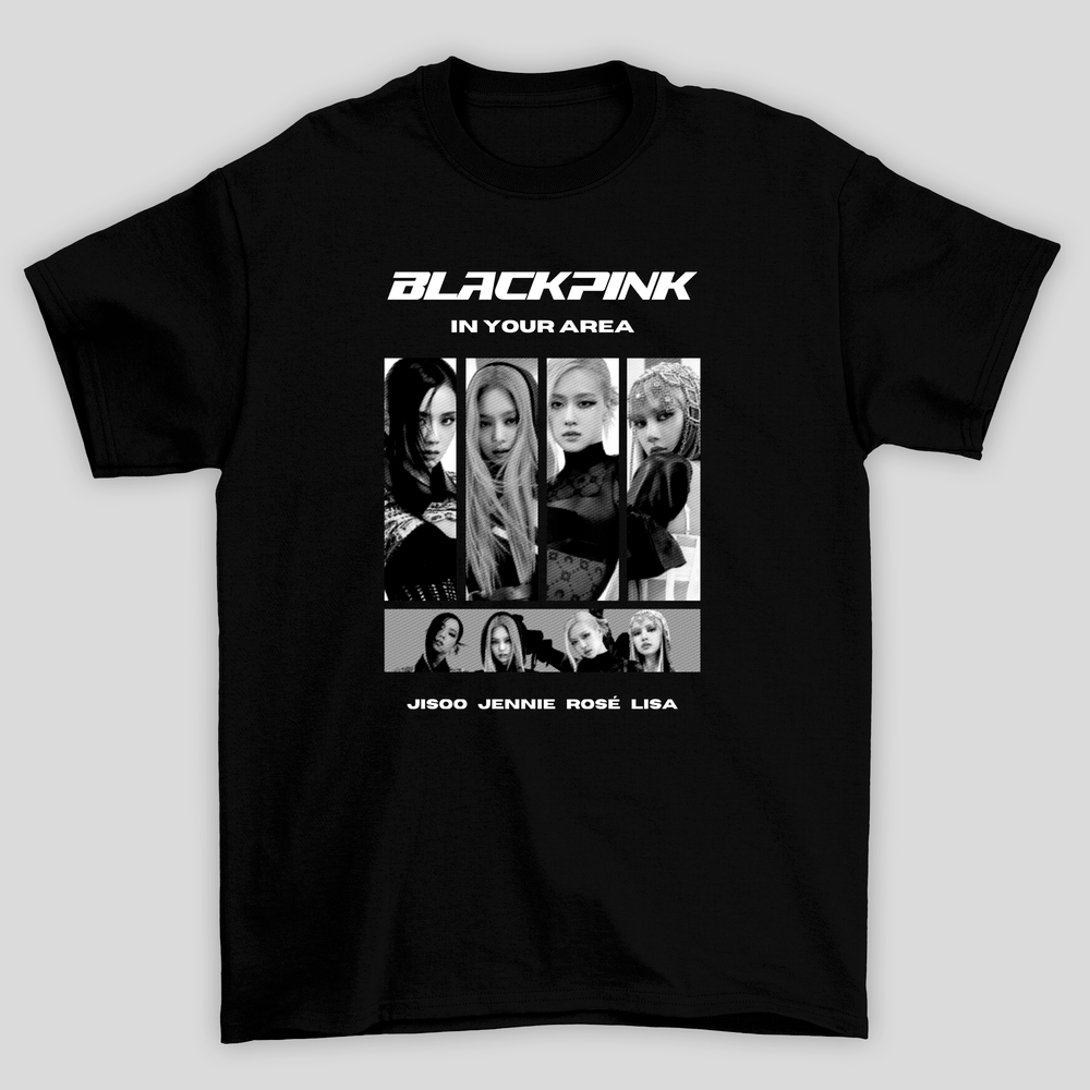 Camiseta Básica Blackpink In Your Area P&B