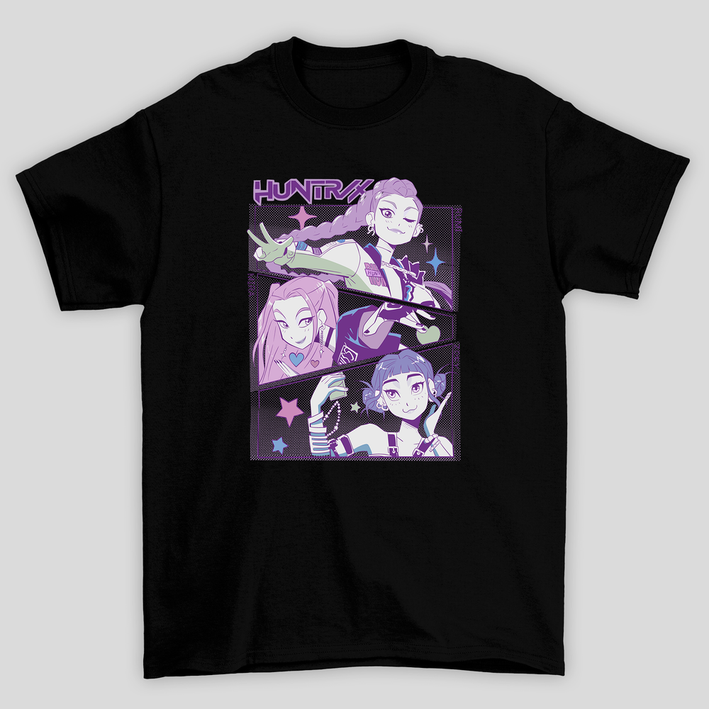 Camiseta Básica Kpop Demon Hunters Huntrix Colors
