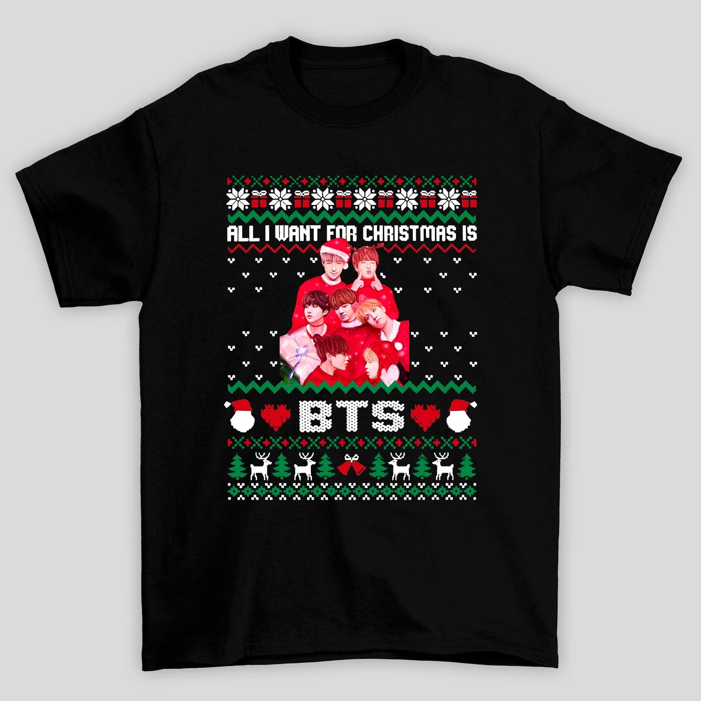 Camiseta Básica Christmas Bts