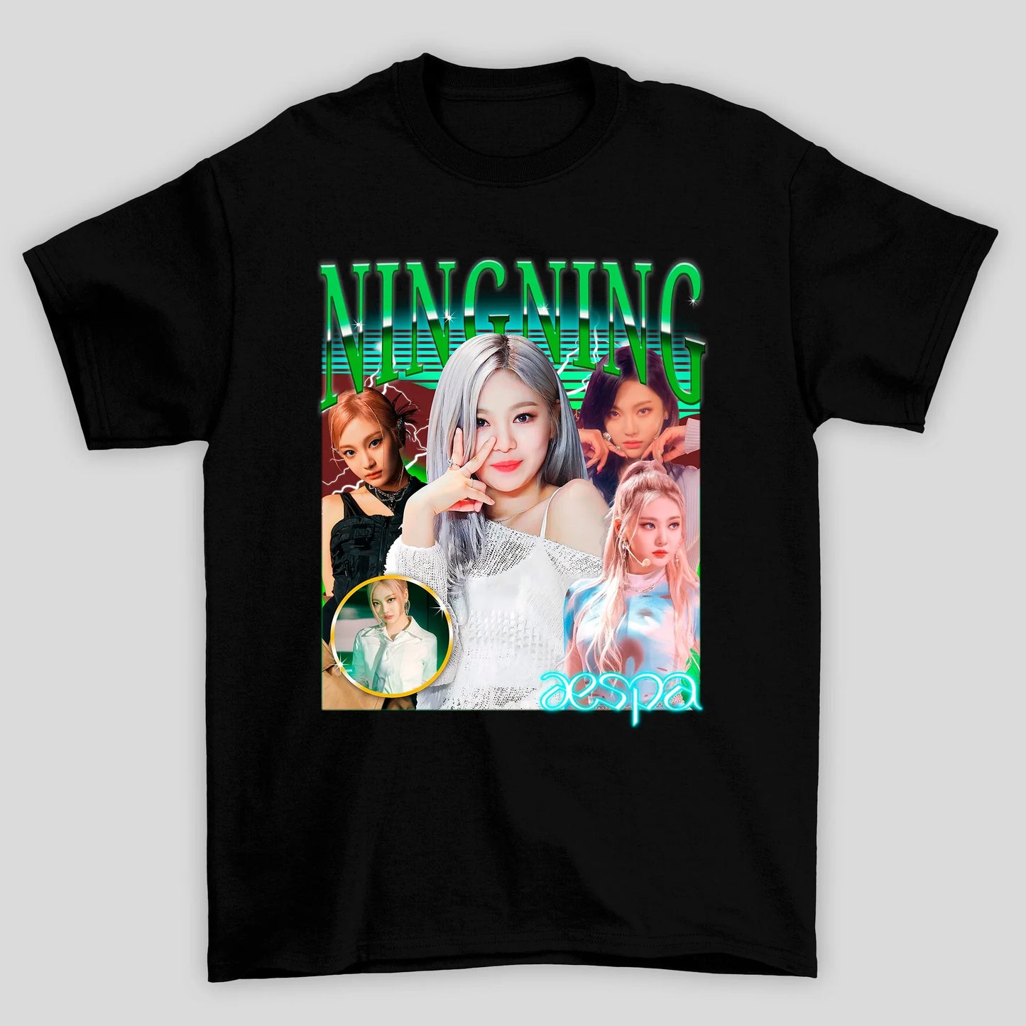 Camiseta Básica Aespa Ningning Retro