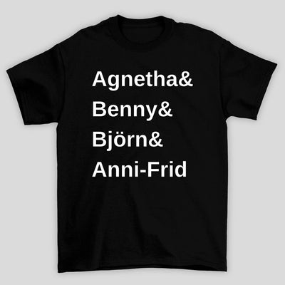 Camiseta Básica Abba Texto Nomes
