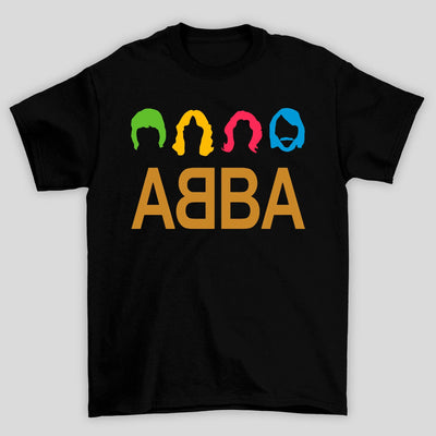 Camiseta Básica Abba Silhueta Colorida