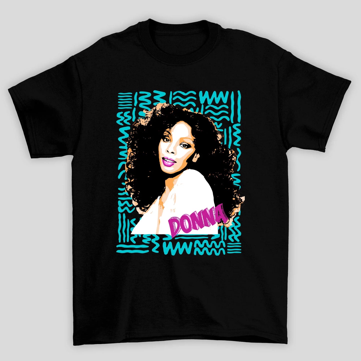 Camiseta Básica Donna Summer Foto Cartoon