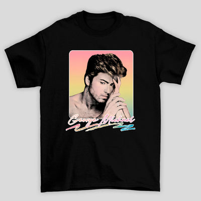 Camiseta Básica George Michael Foto Arco Iris