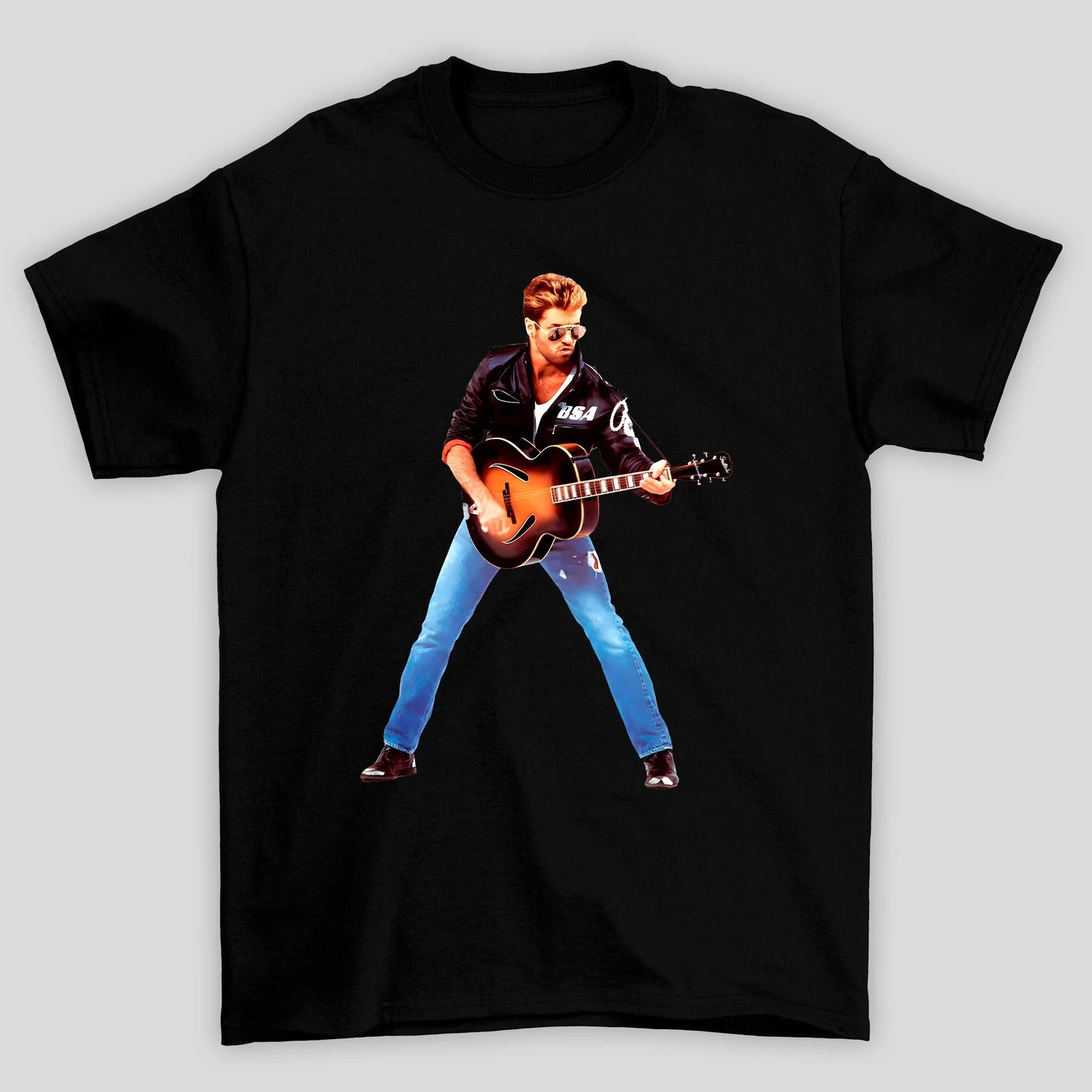Camiseta Básica George Michael Foto Guitarra