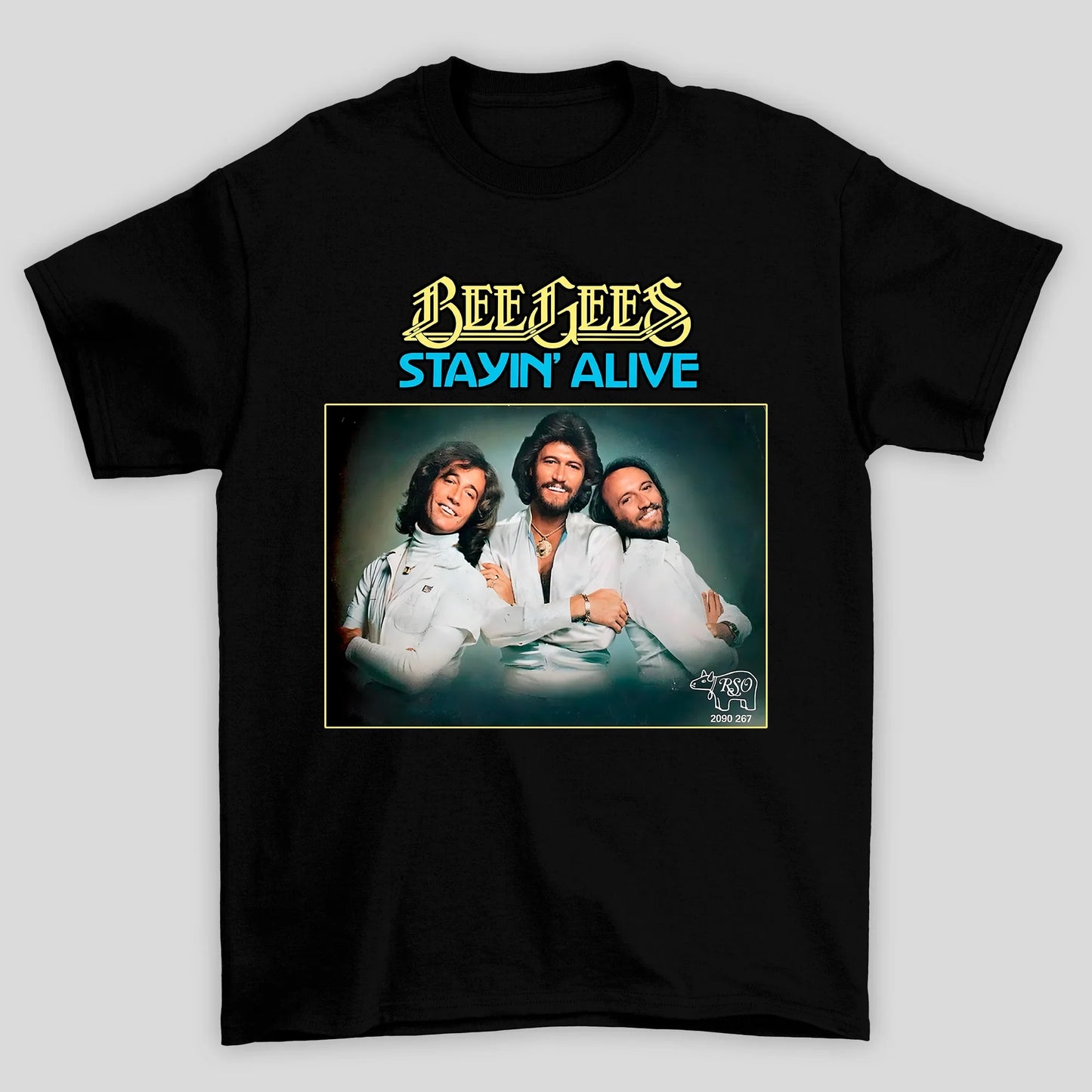 Camiseta Básica Stayin Alive Capa Bee Gees