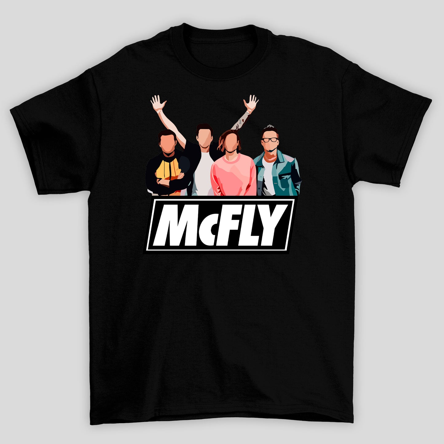 Camiseta Básica McFLY Integrantes Desenho