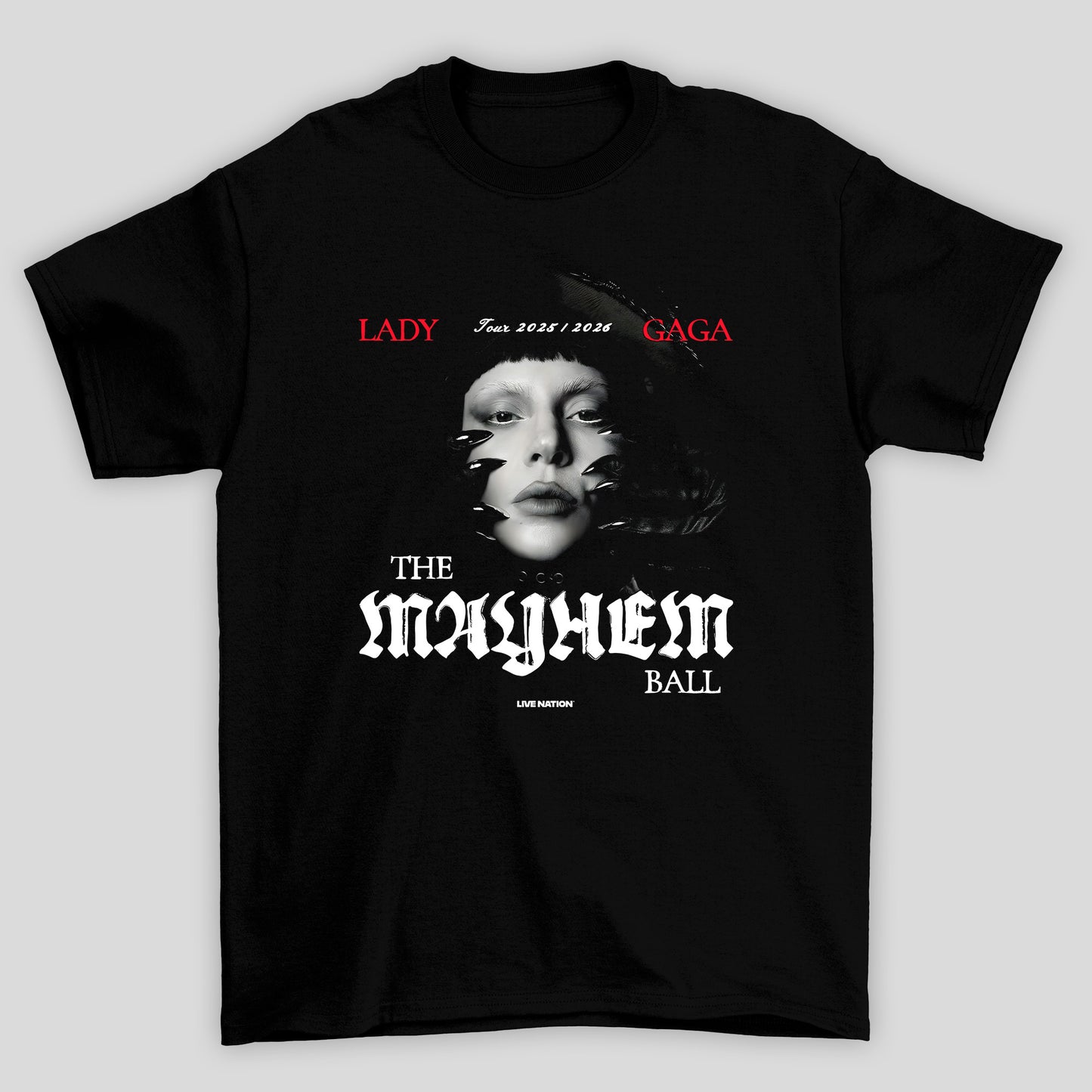 Camiseta Básica Lady Gaga Tour 2025 Mayhem