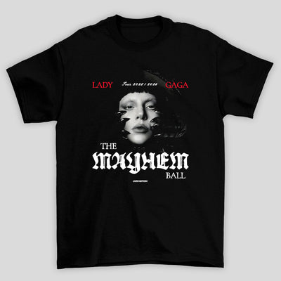 Camiseta Básica Lady Gaga Tour 2025 Mayhem